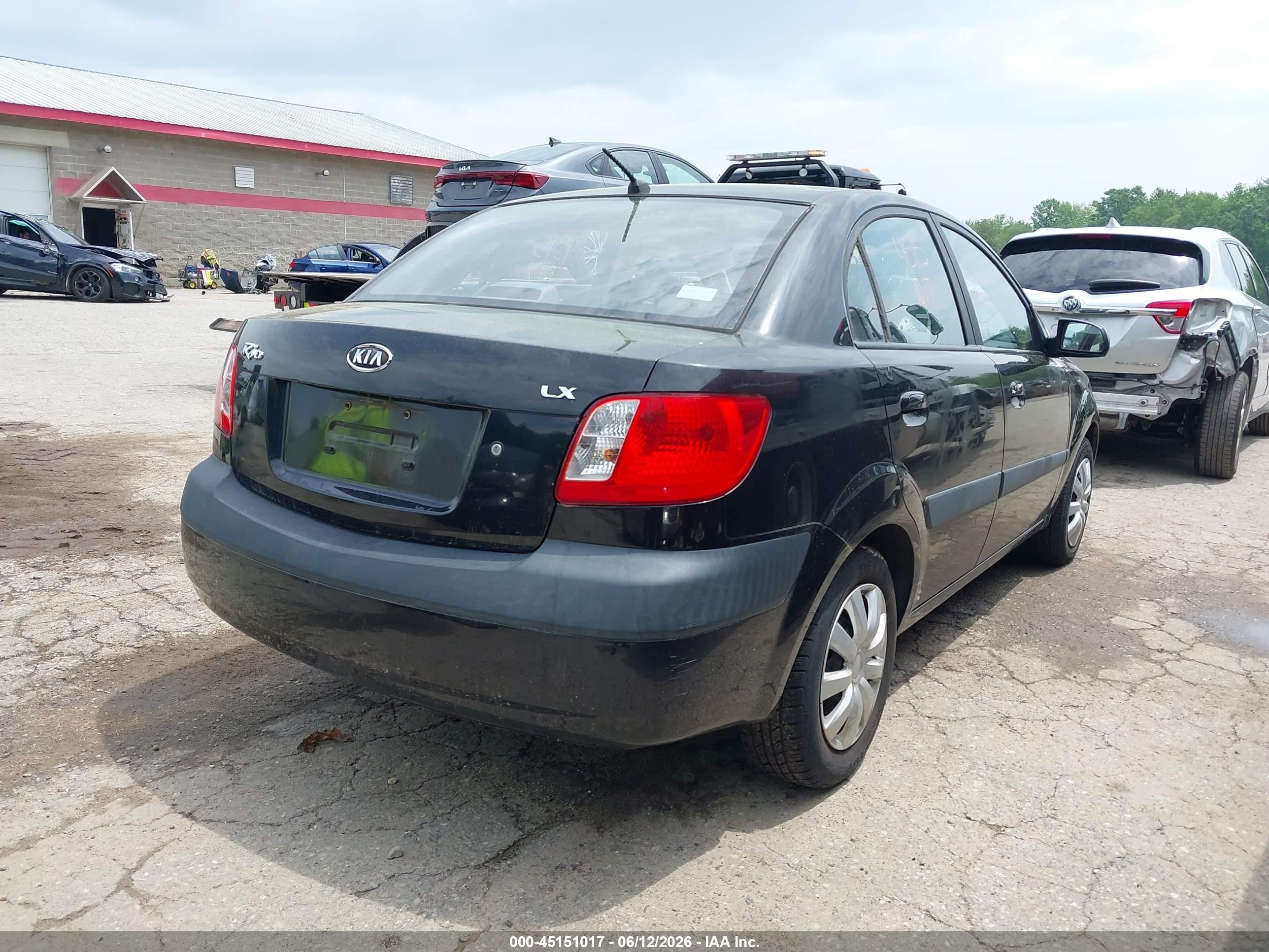 2007 Kia Rio Lx Black vin: KNADE123176278684