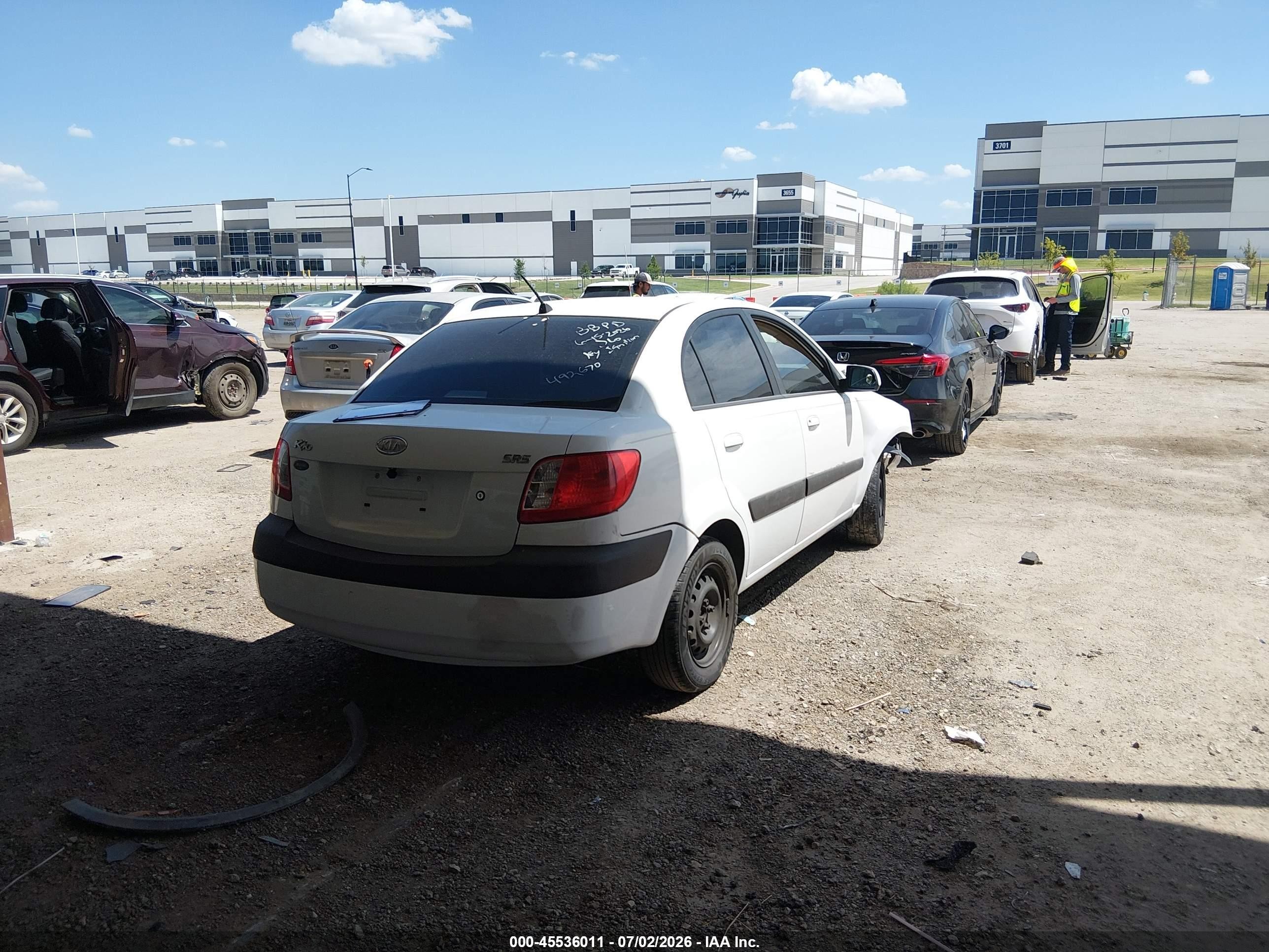 2006 Kia Rio Lx White vin: KNADE123266091551