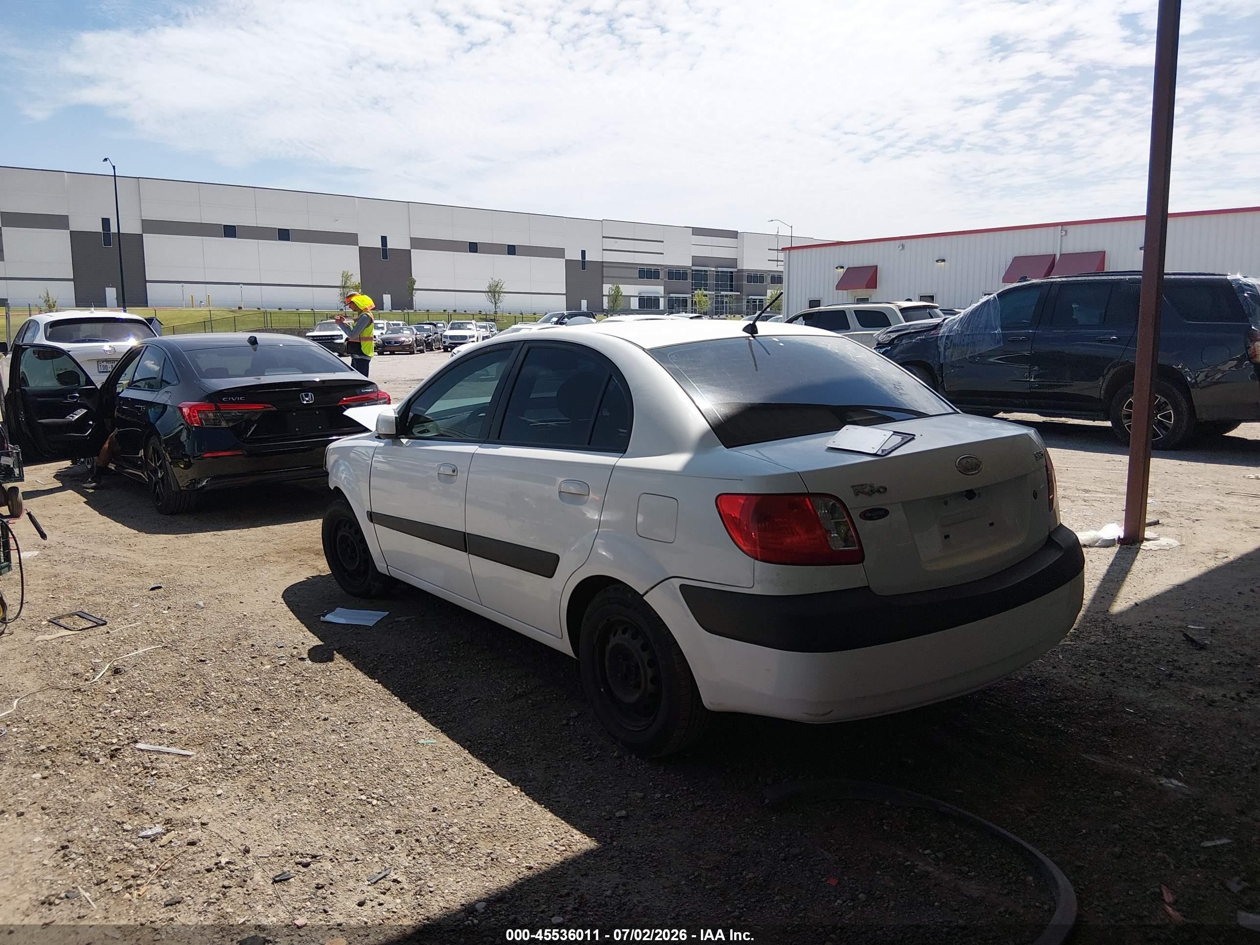 2006 Kia Rio Lx White vin: KNADE123266091551