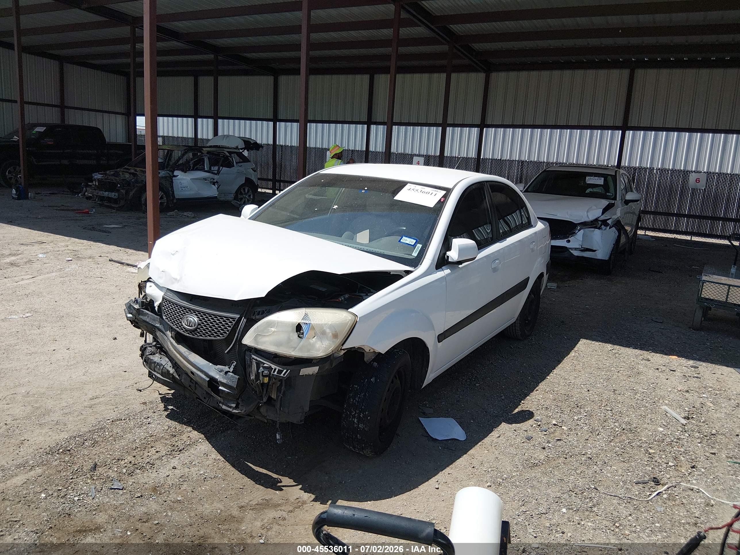 2006 Kia Rio Lx White vin: KNADE123266091551