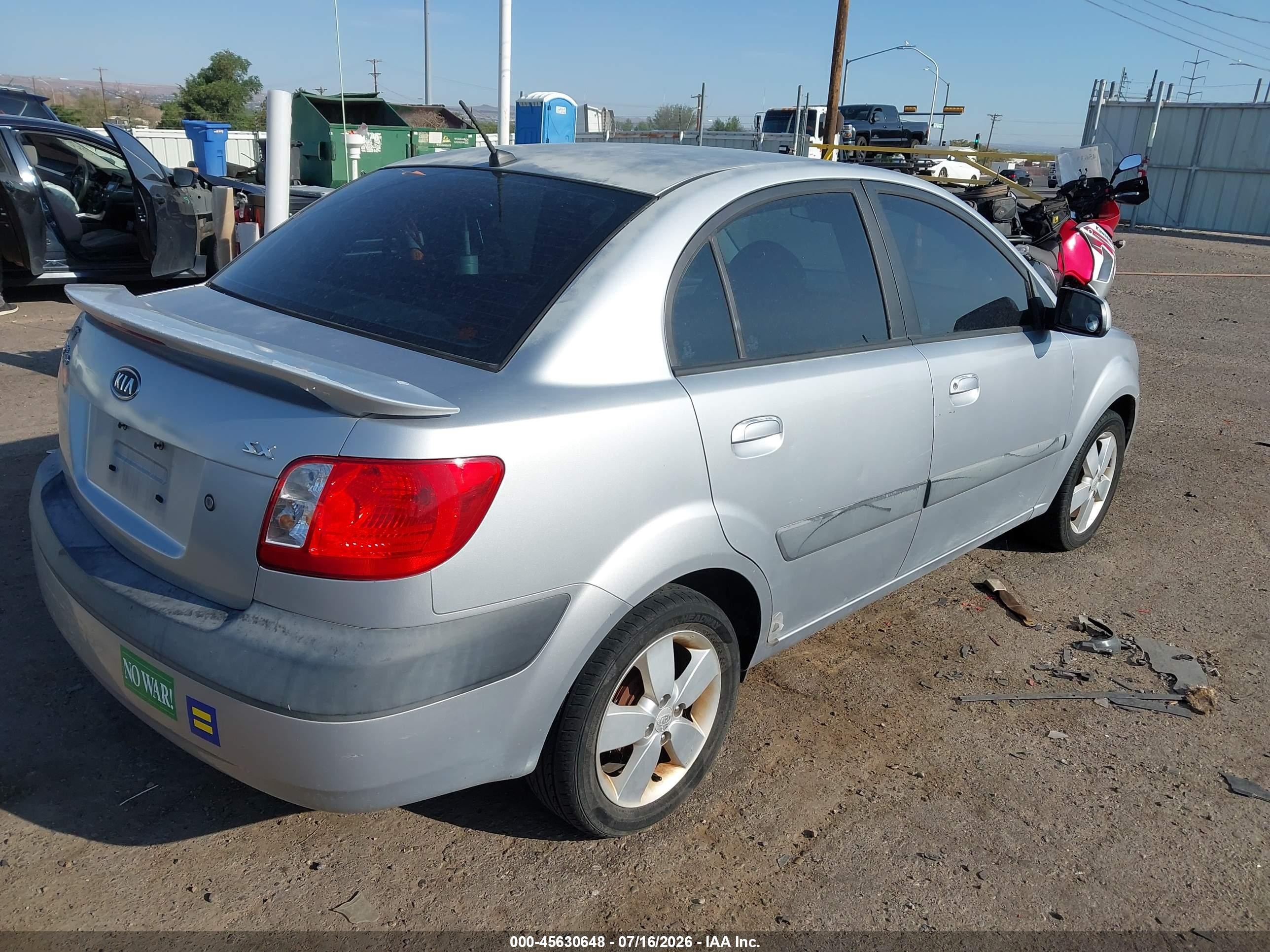 2007 Kia Rio Sx Silver vin: KNADE123276239067