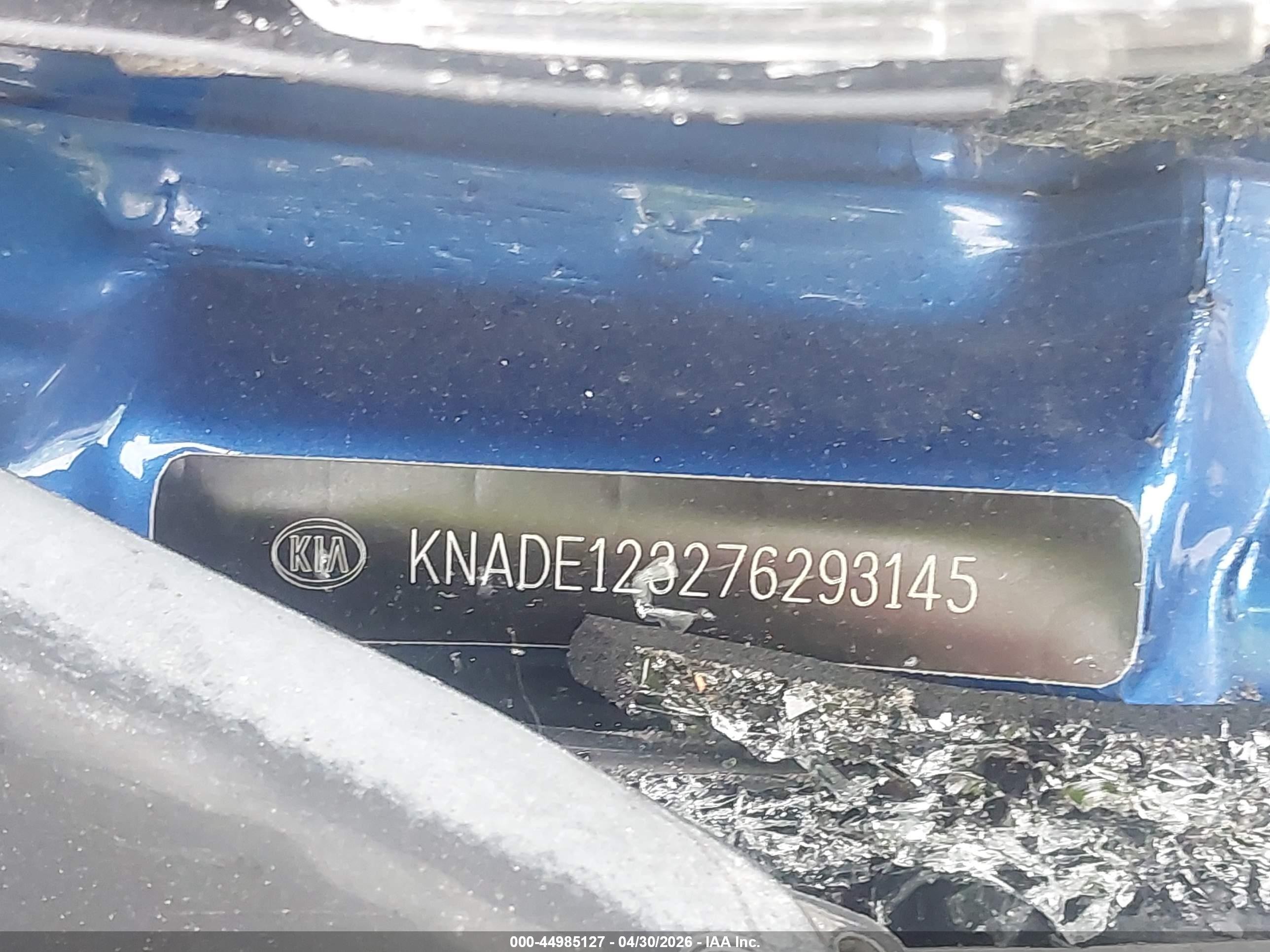 2007 Kia Rio Lx Blue vin: KNADE123276293145