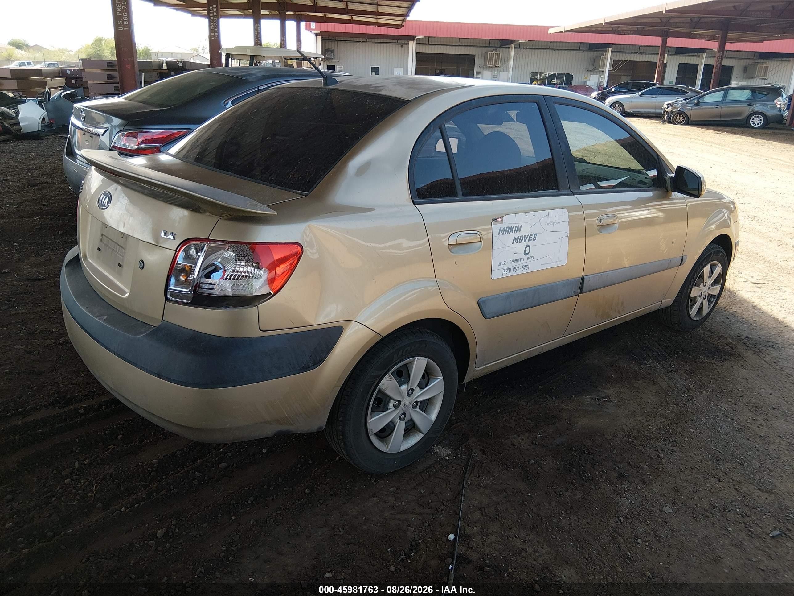 2008 Kia Rio Lx Gold vin: KNADE123286430537