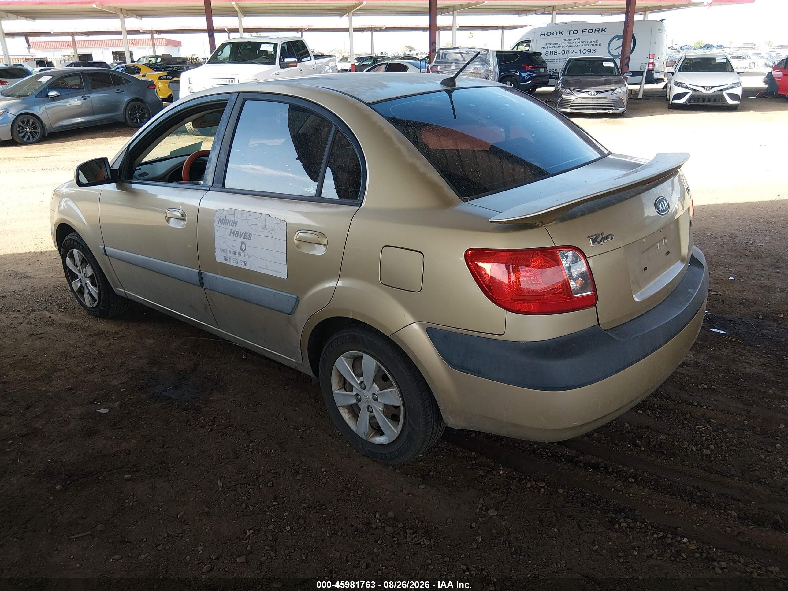 2008 Kia Rio Lx Gold vin: KNADE123286430537