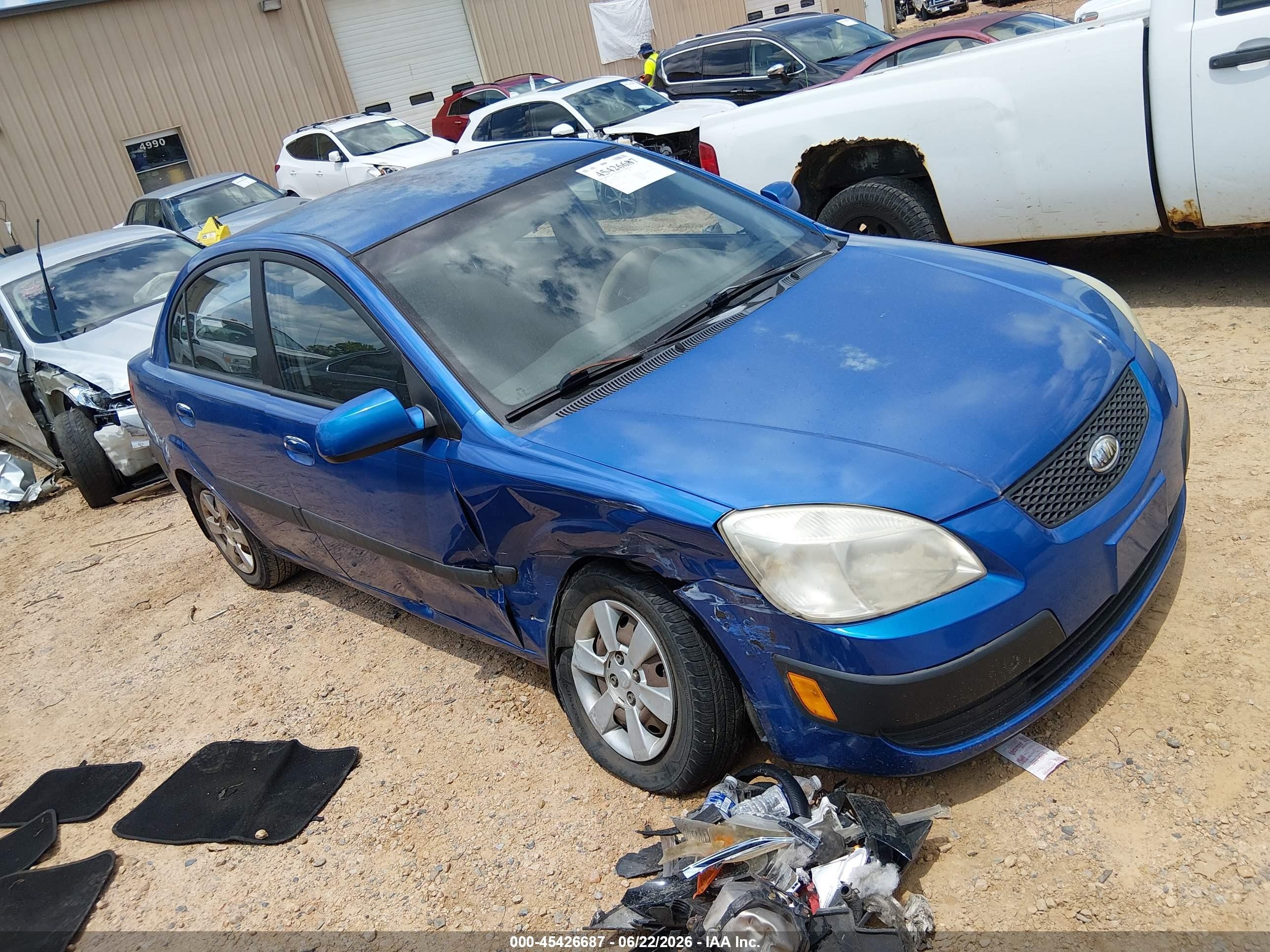 2007 Kia Rio Lx Blue vin: KNADE123376212721