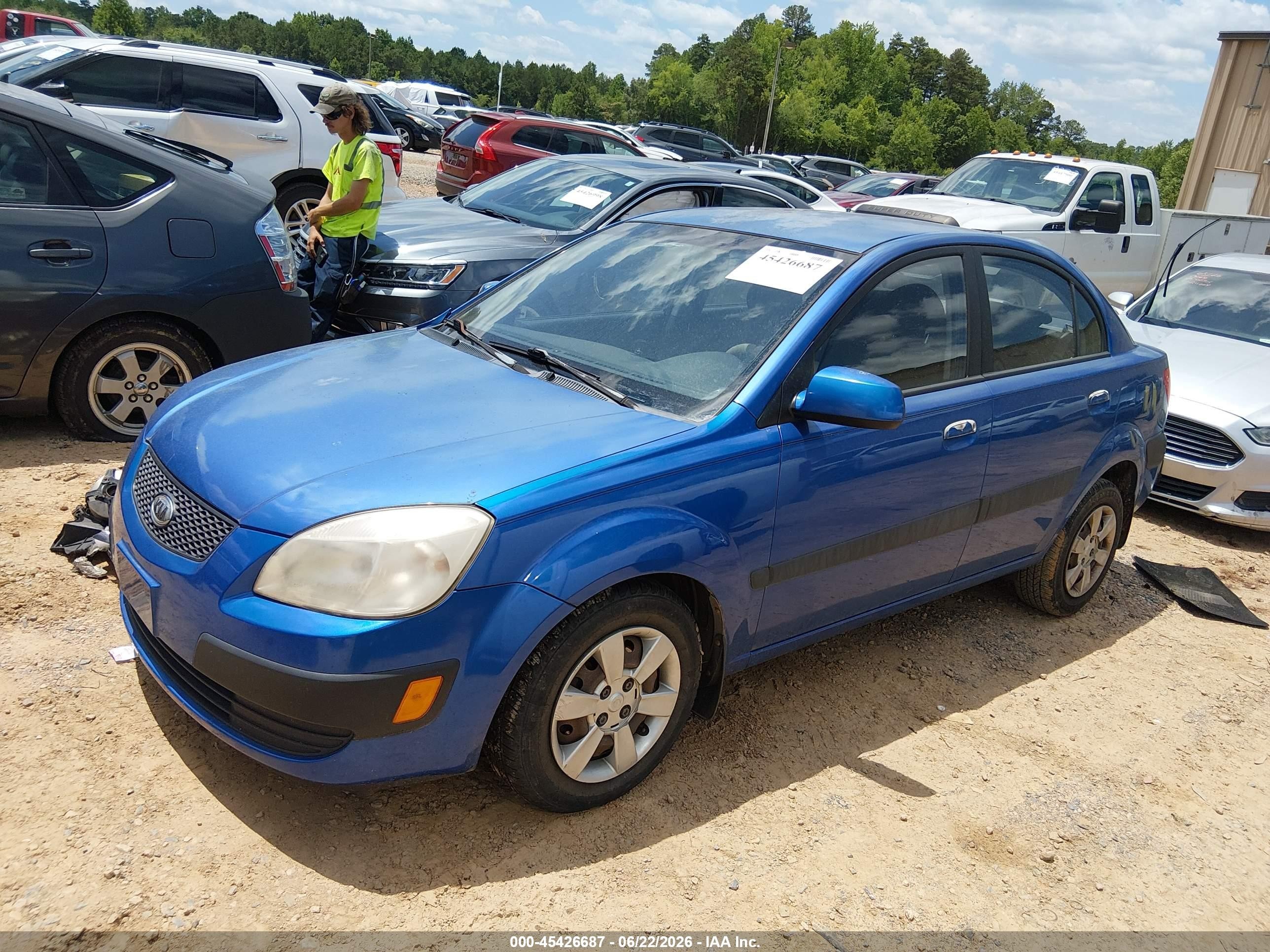 2007 Kia Rio Lx Blue vin: KNADE123376212721