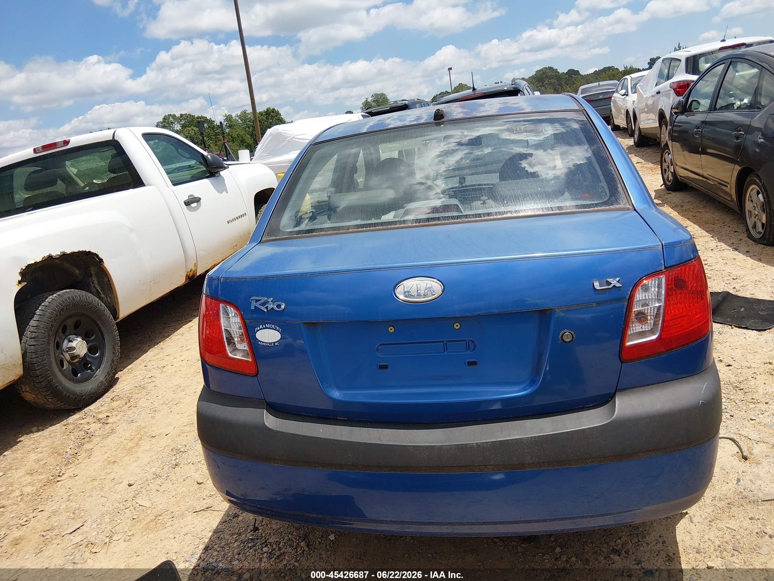 2007 Kia Rio Lx Blue vin: KNADE123376212721