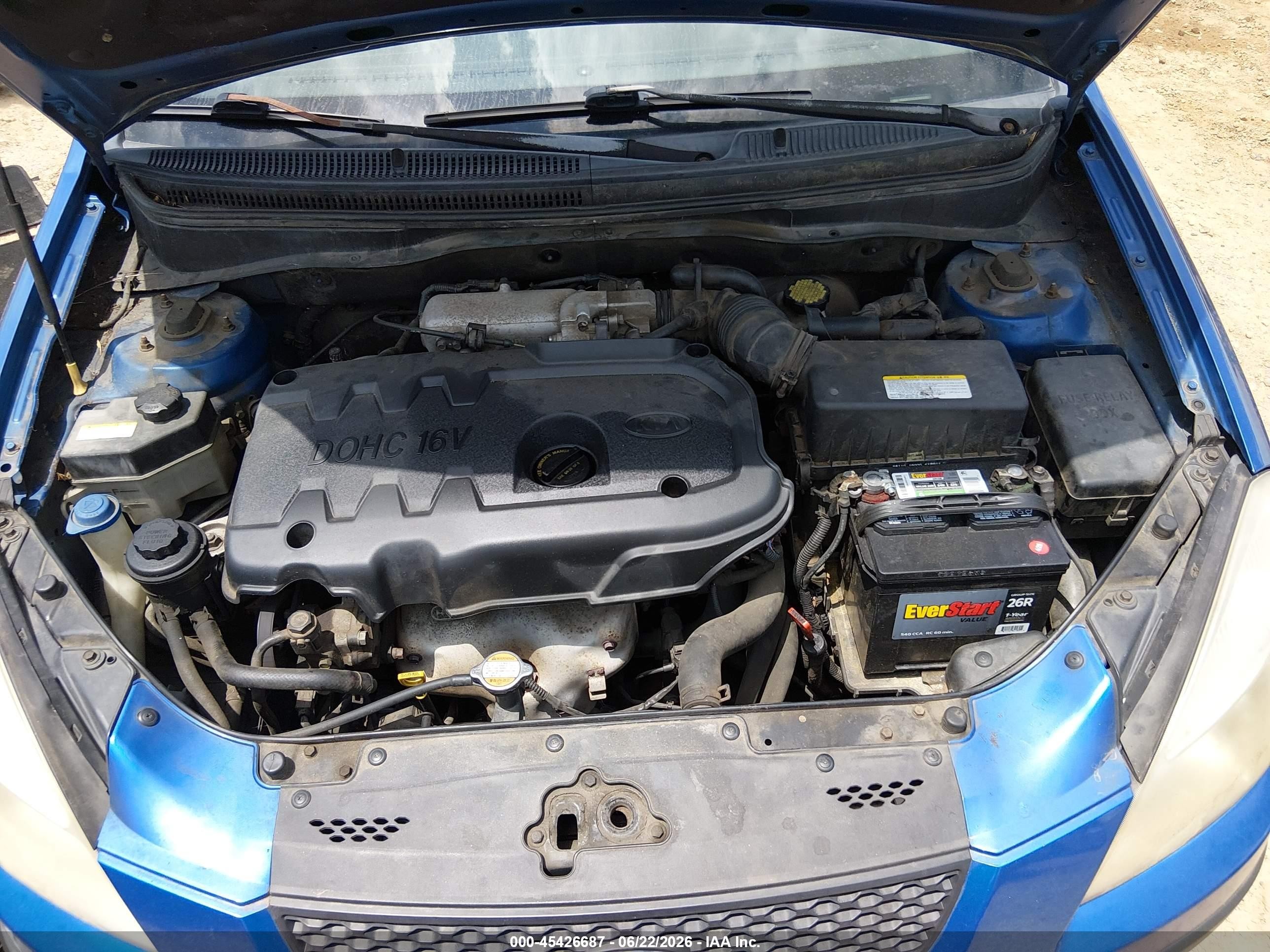 2007 Kia Rio Lx Blue vin: KNADE123376212721