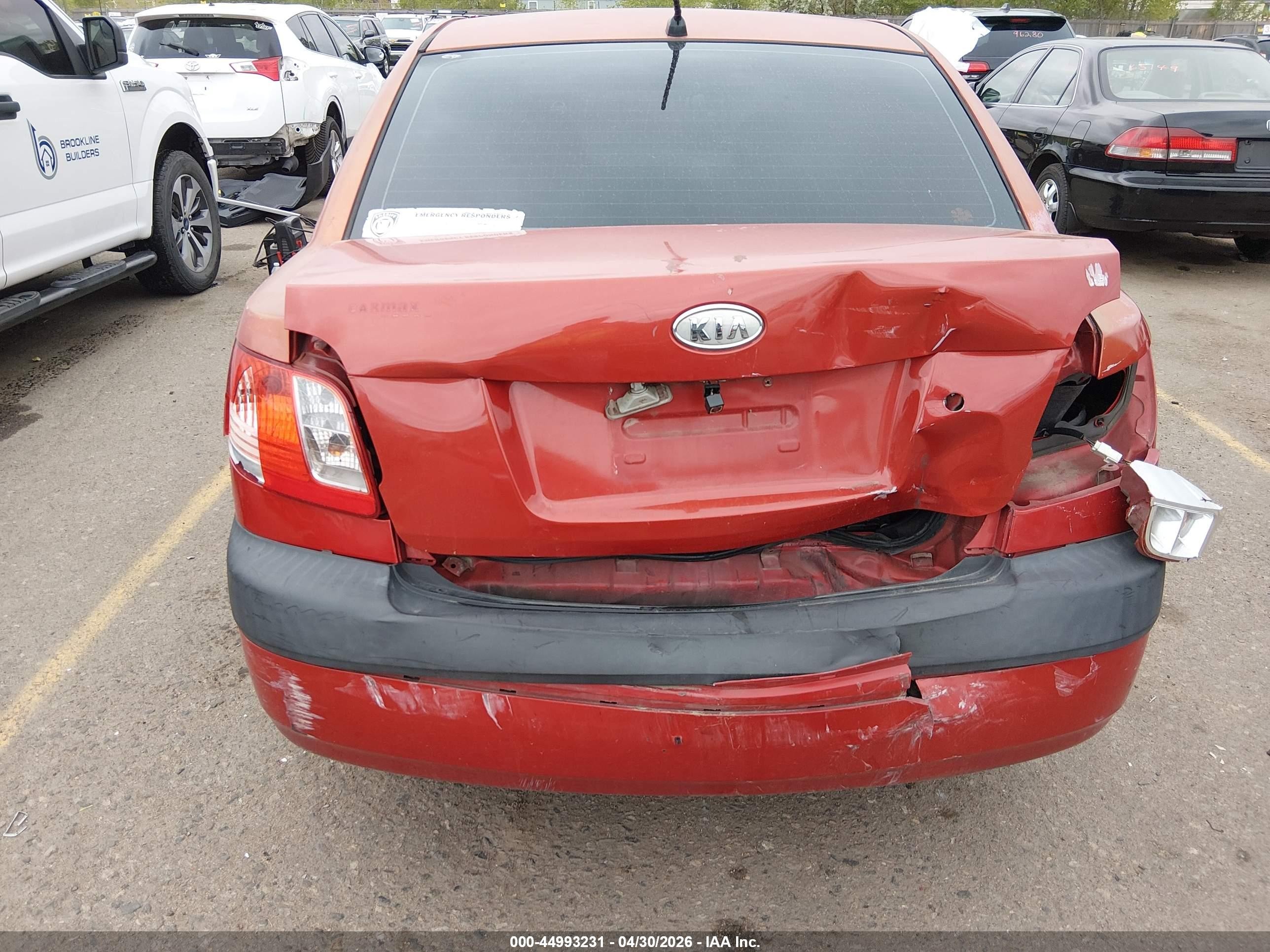 2007 Kia Rio Lx Оранжевый vin: KNADE123376243144