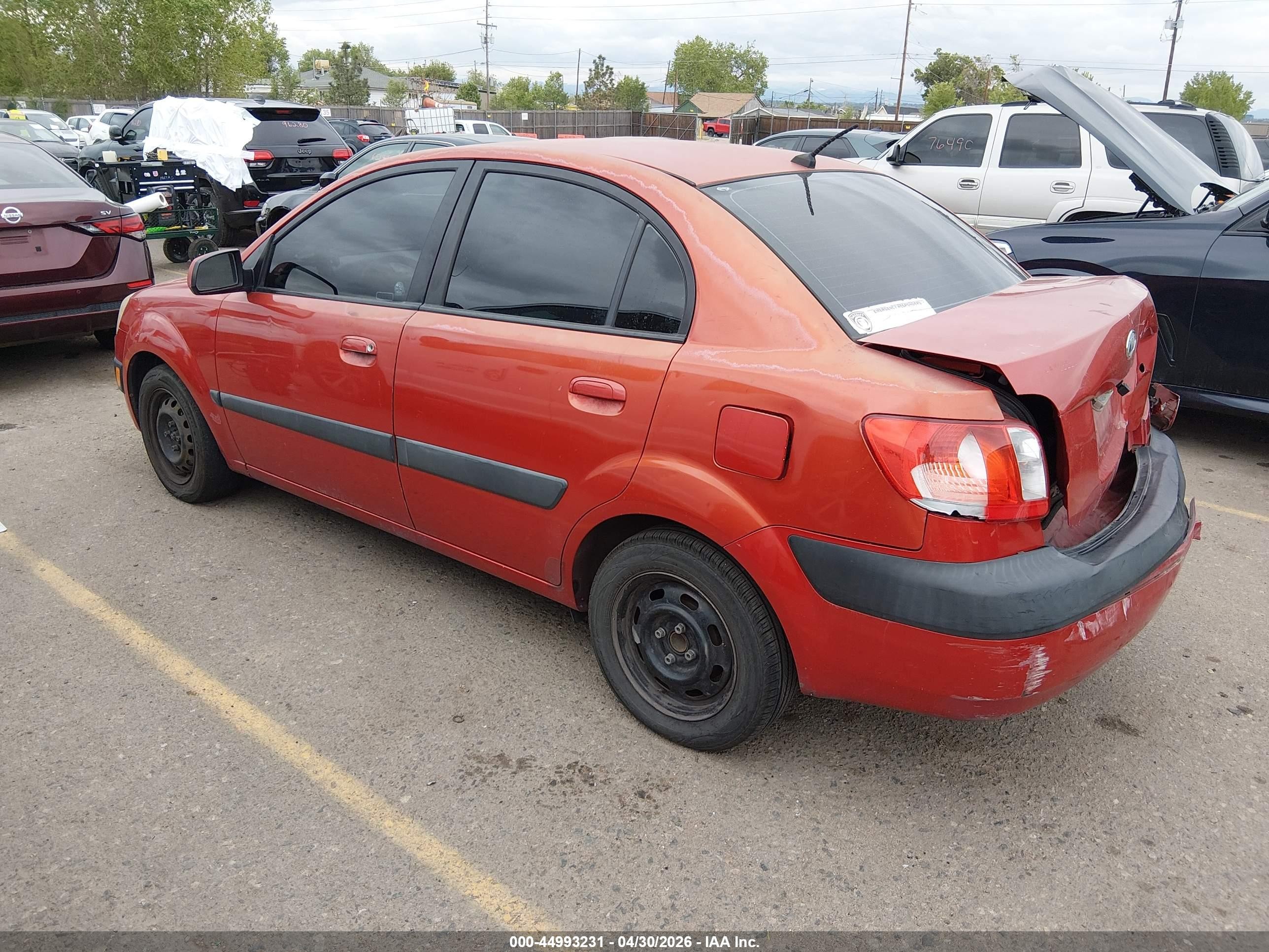 2007 Kia Rio Lx Оранжевый vin: KNADE123376243144