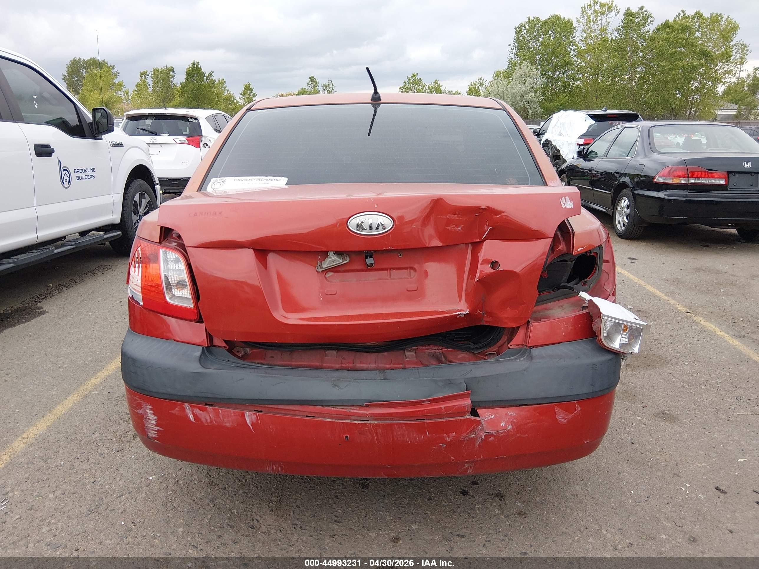 2007 Kia Rio Lx Оранжевый vin: KNADE123376243144