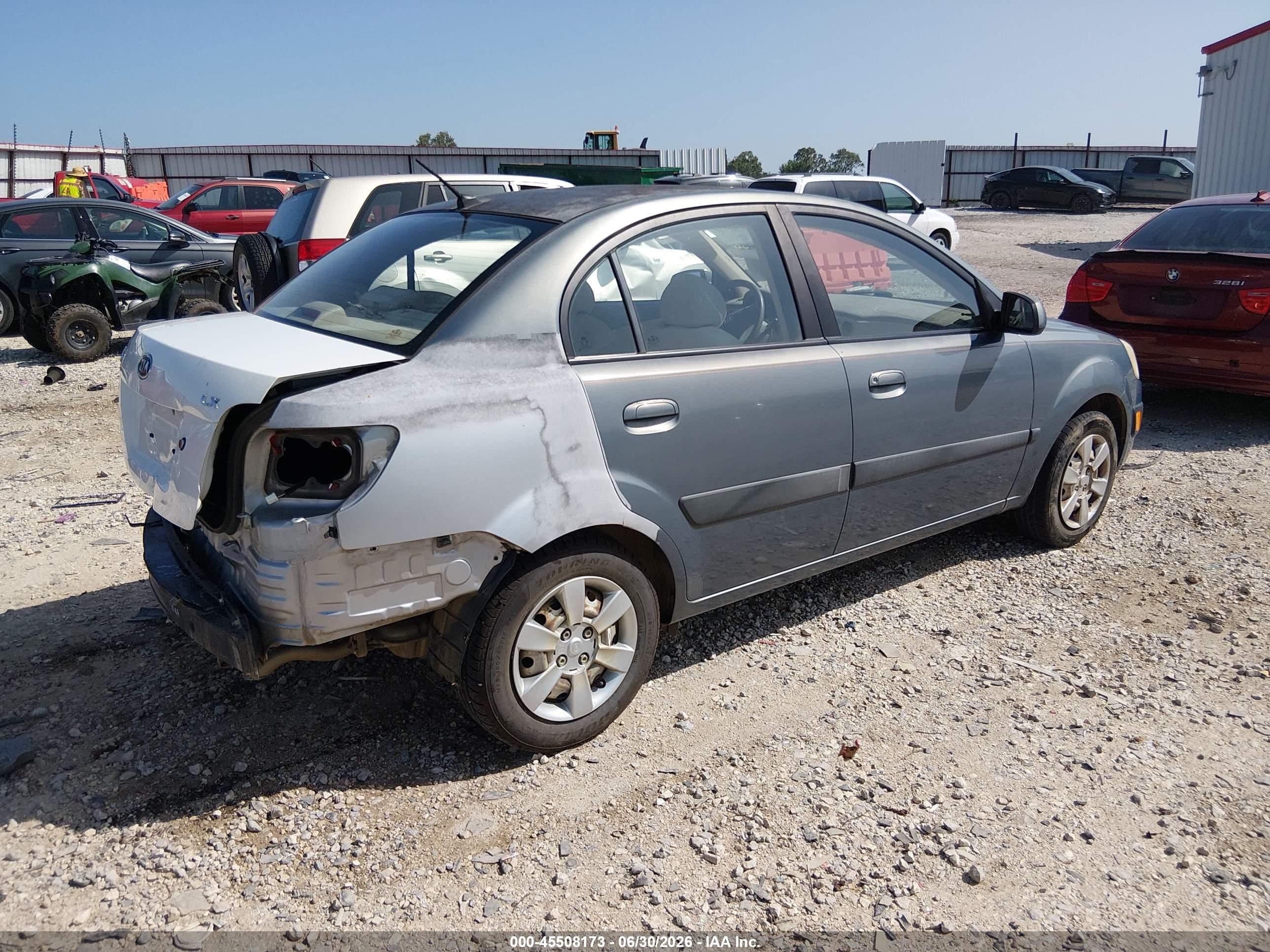 2007 Kia Rio Lx Gray vin: KNADE123376254399