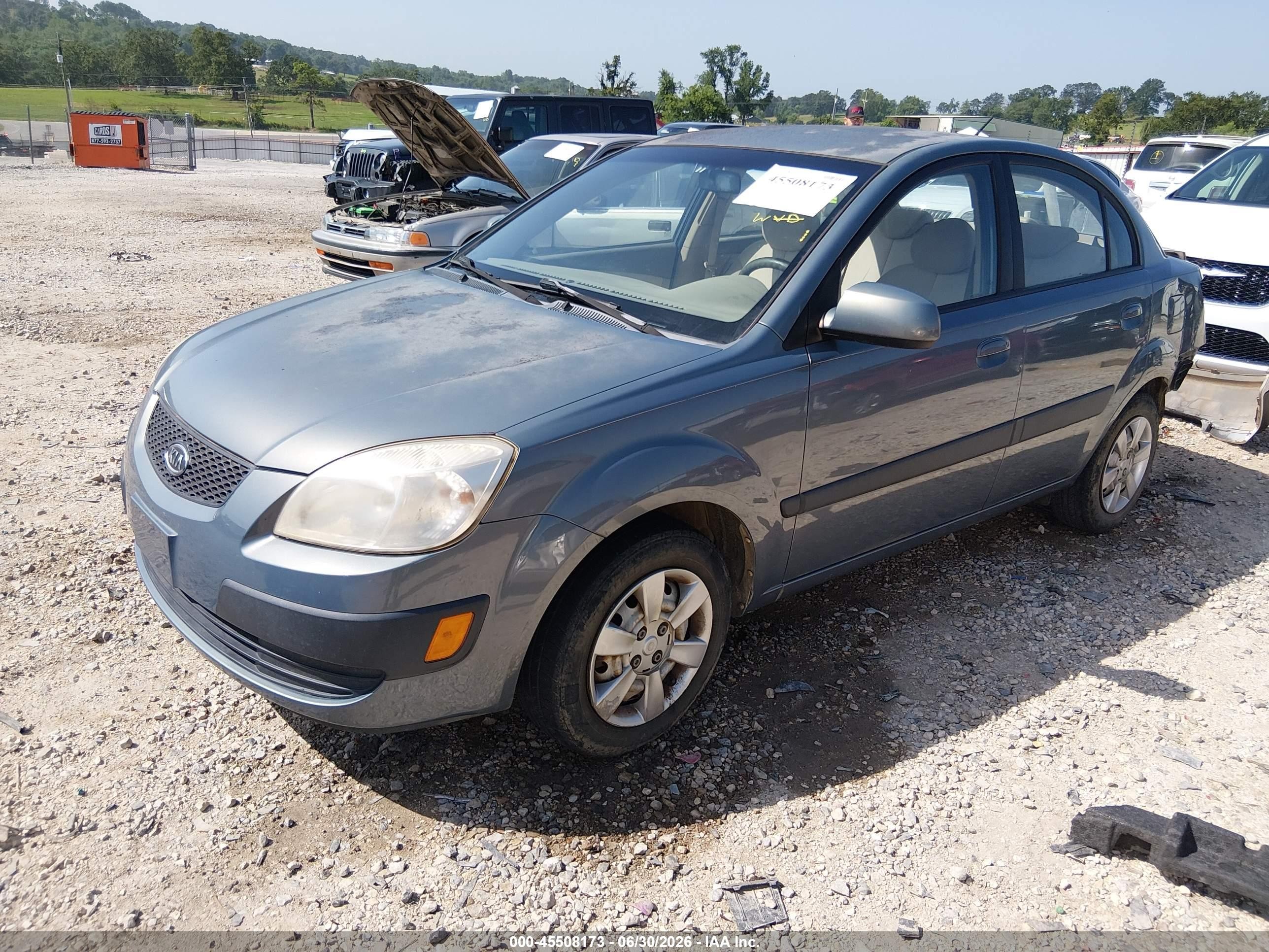 2007 Kia Rio Lx Gray vin: KNADE123376254399