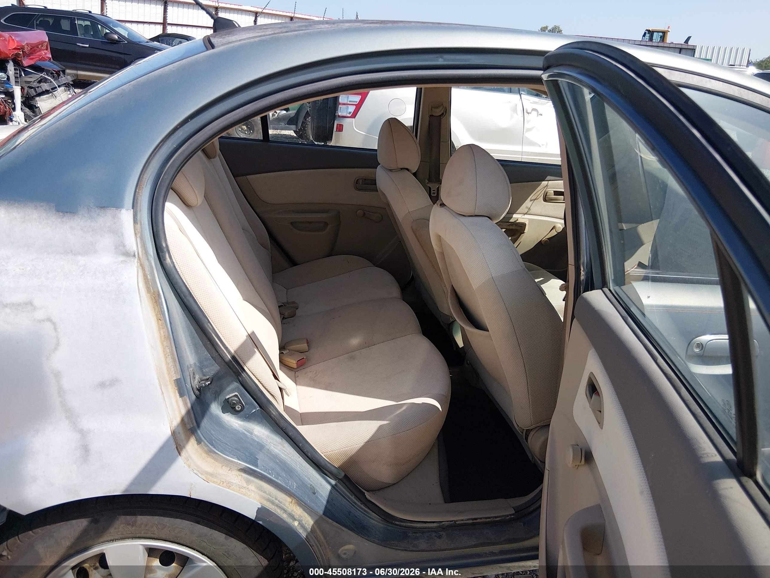 2007 Kia Rio Lx Gray vin: KNADE123376254399