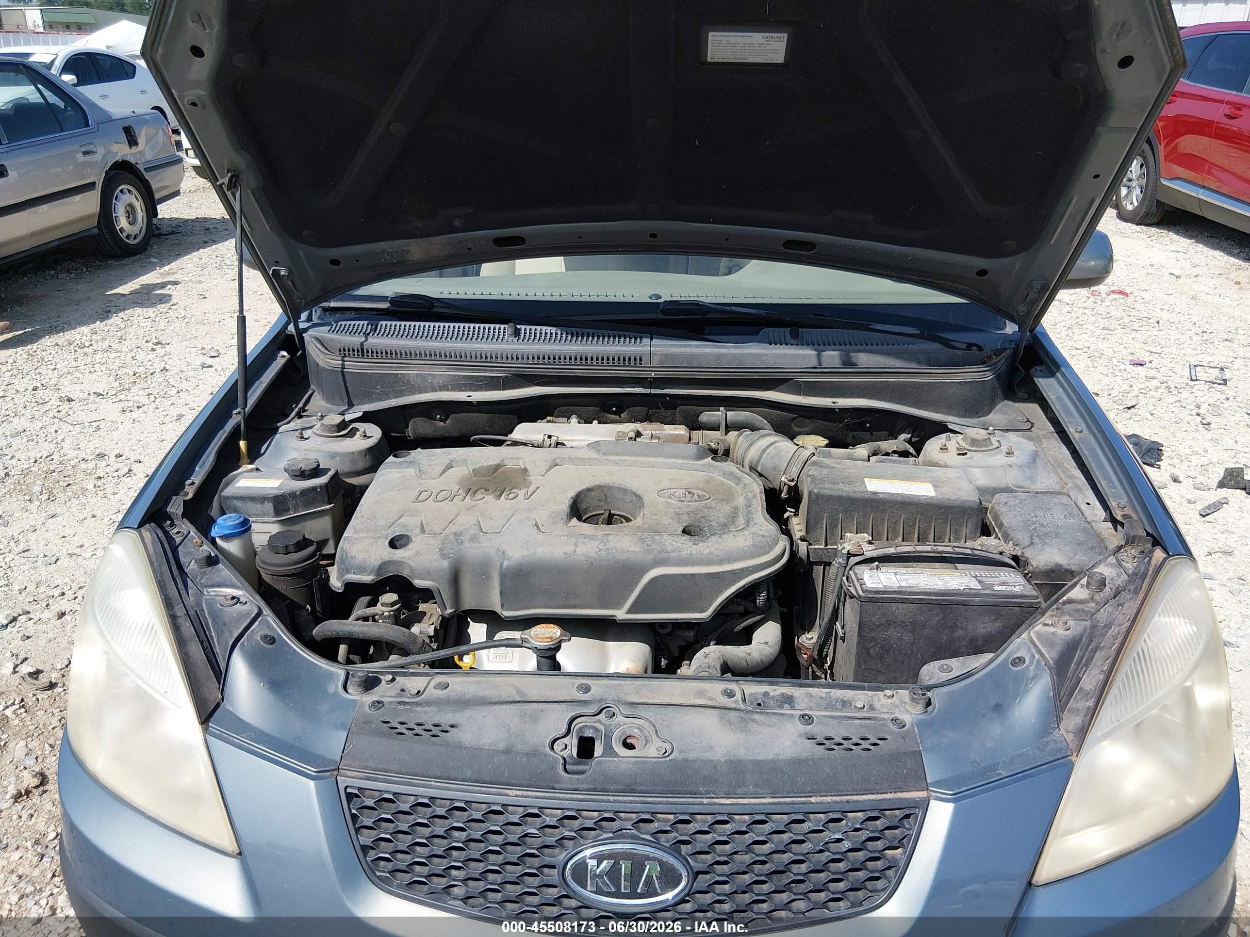 2007 Kia Rio Lx Gray vin: KNADE123376254399