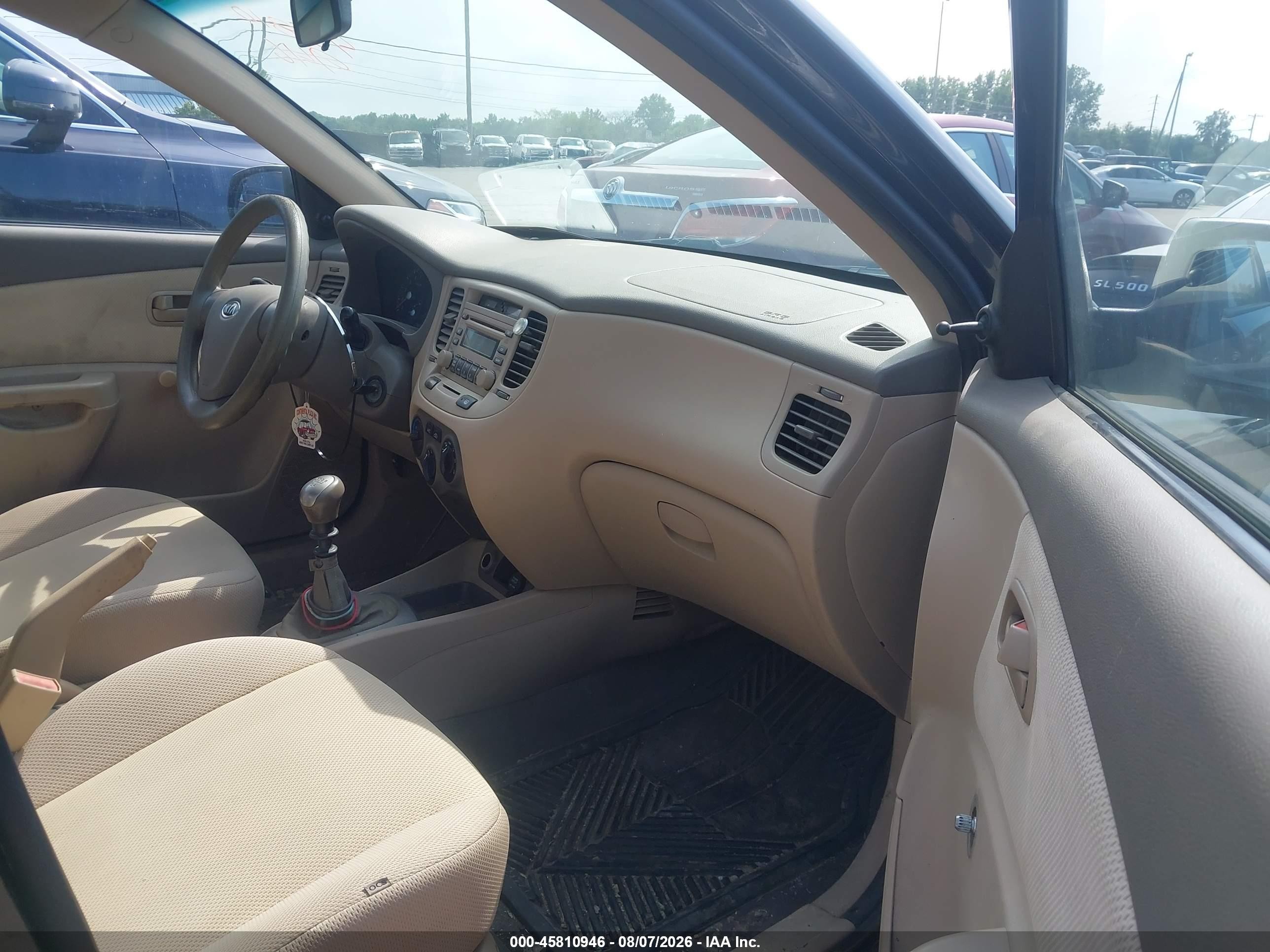2007 Kia Rio Lx Black vin: KNADE123476188011