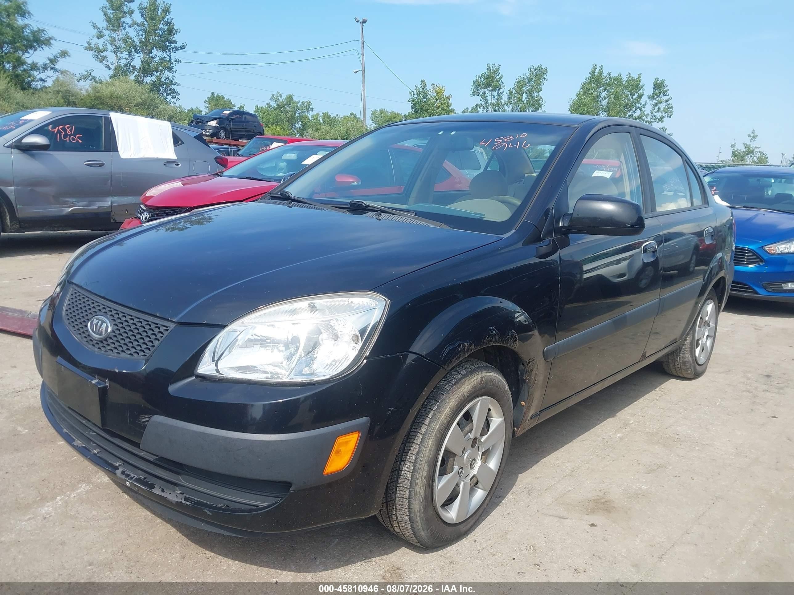 2007 Kia Rio Lx Black vin: KNADE123476188011