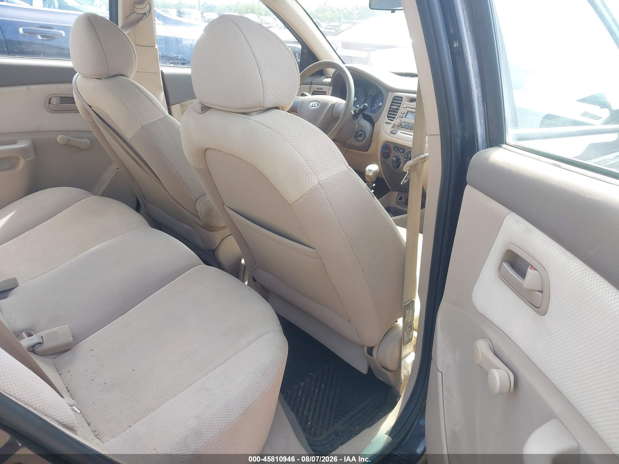 2007 Kia Rio Lx Black vin: KNADE123476188011