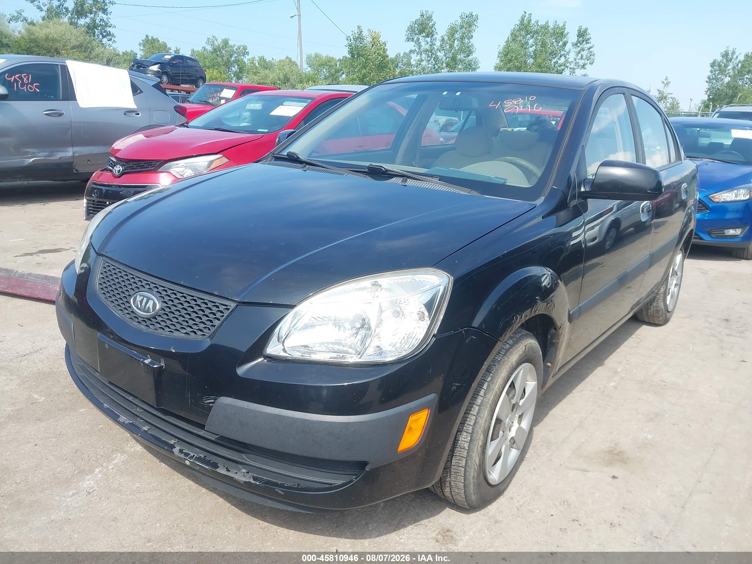 2007 Kia Rio Lx Black vin: KNADE123476188011