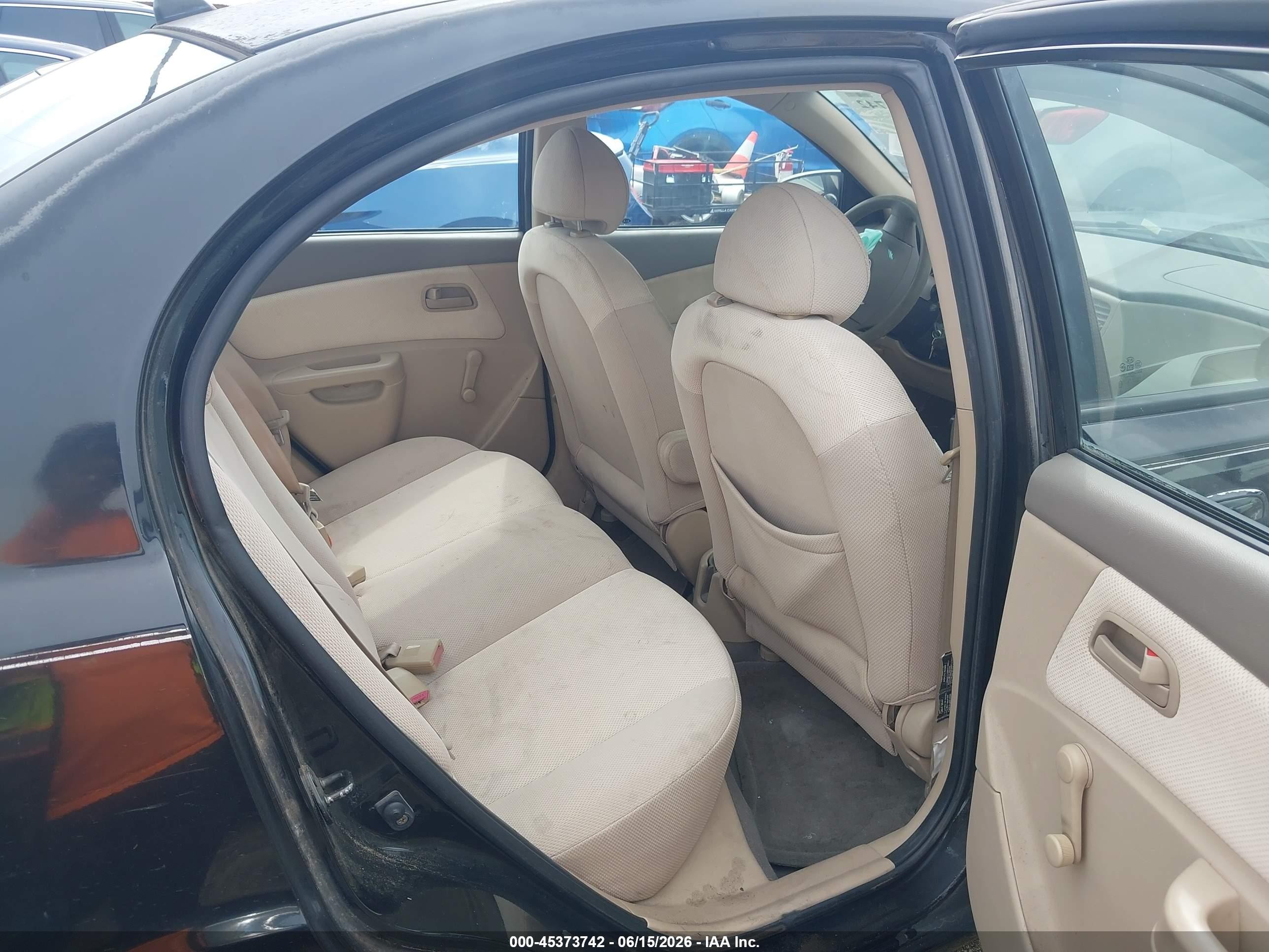 2007 Kia Rio Lx Black vin: KNADE123476261068