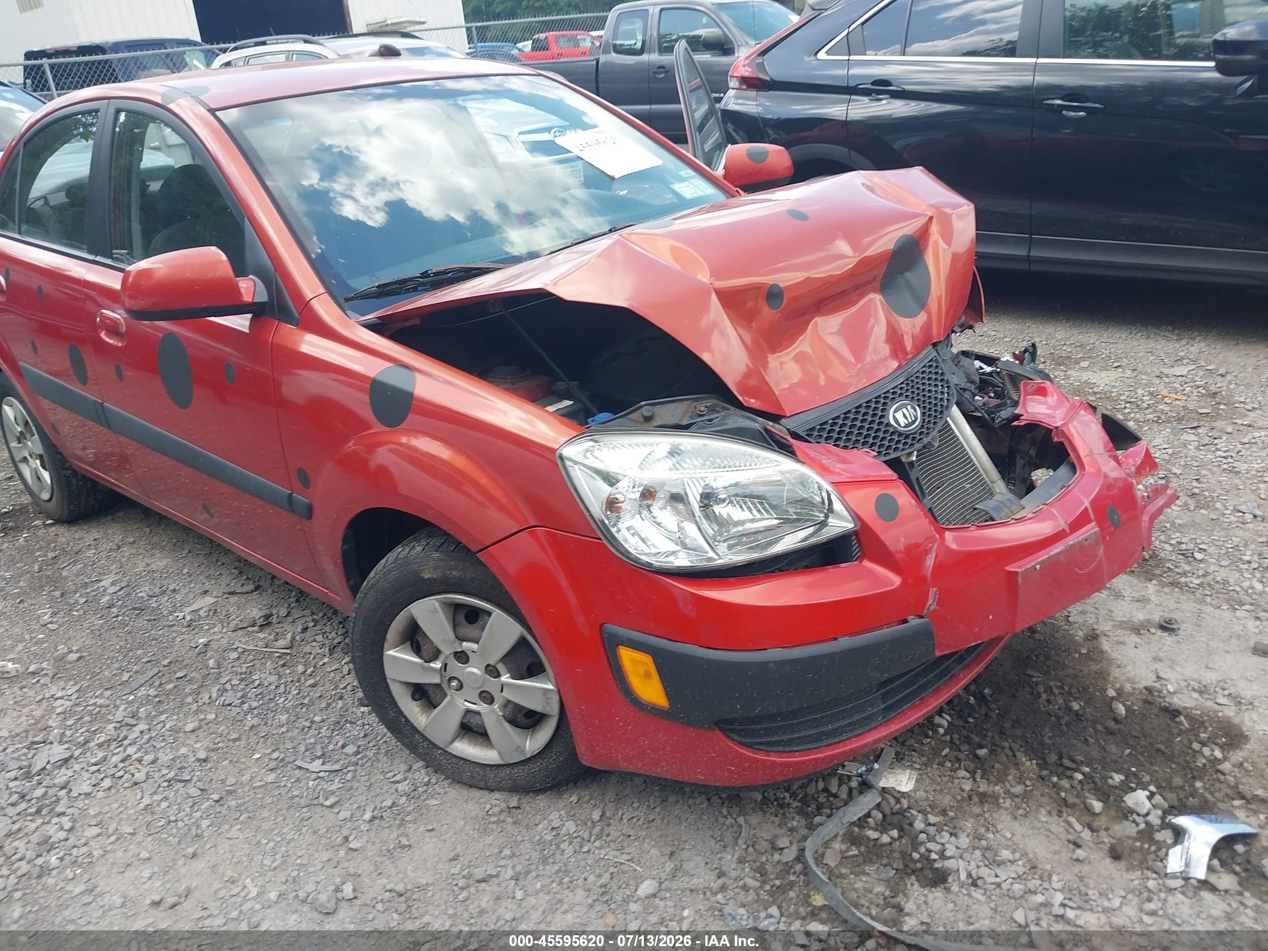 2007 Kia Rio Lx Orange vin: KNADE123576227320