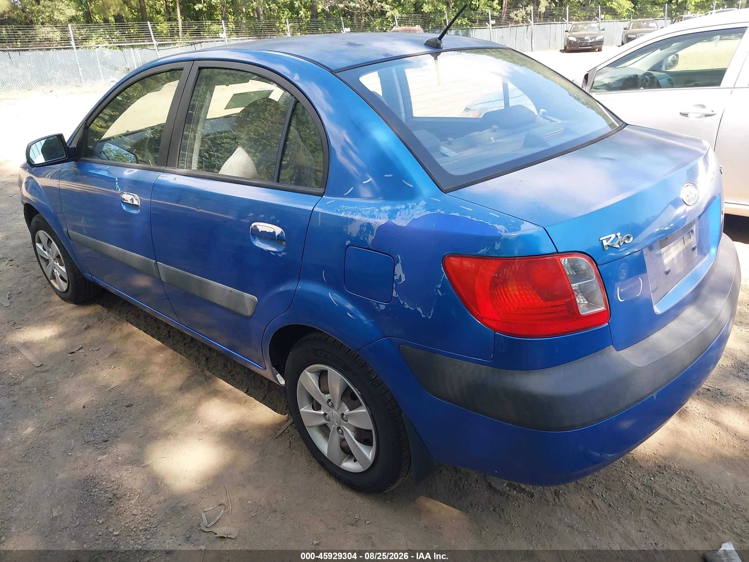 2008 Kia Rio Lx Blue vin: KNADE123686348665