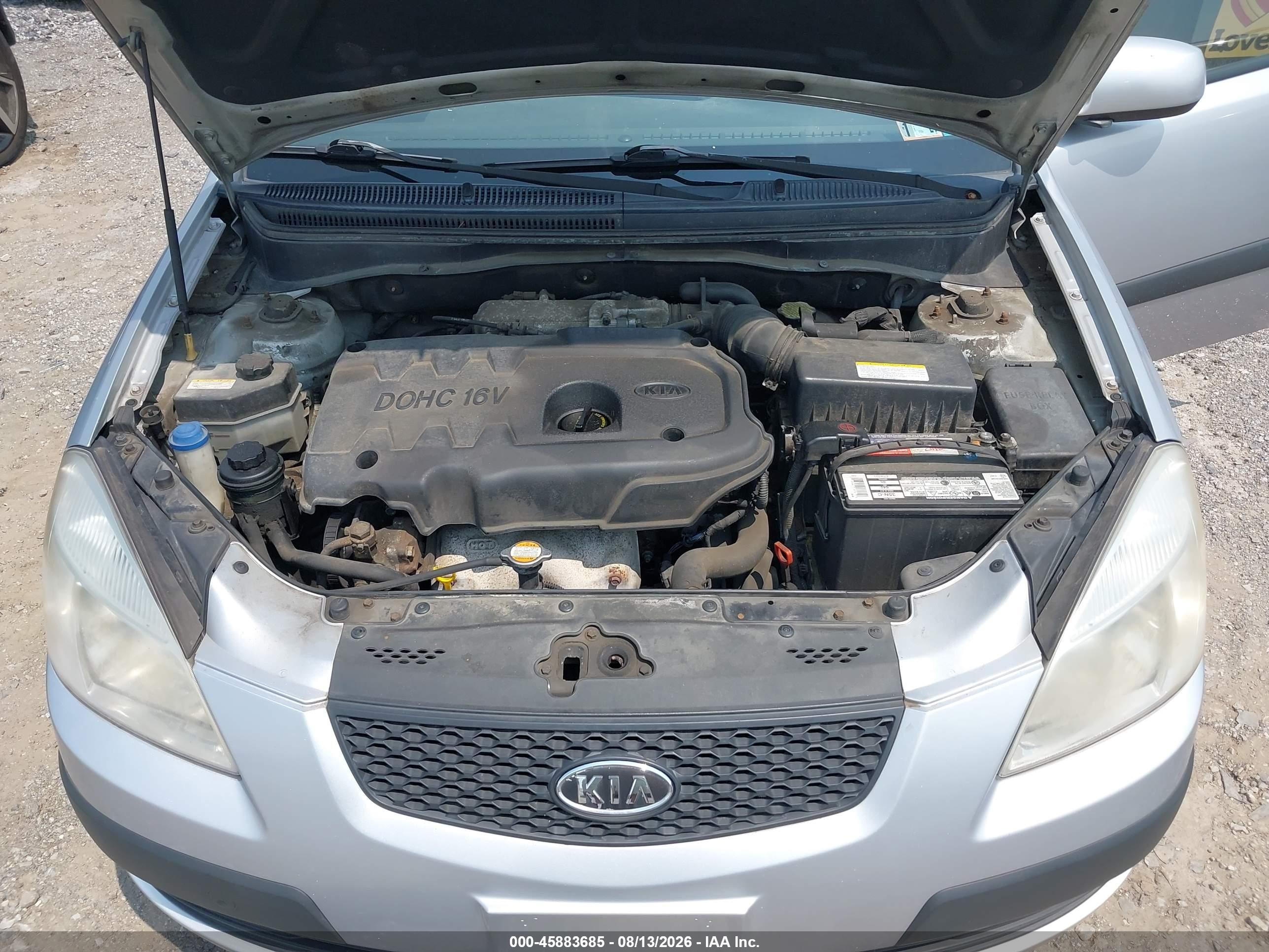 2007 Kia Rio Lx Silver vin: KNADE123776212768