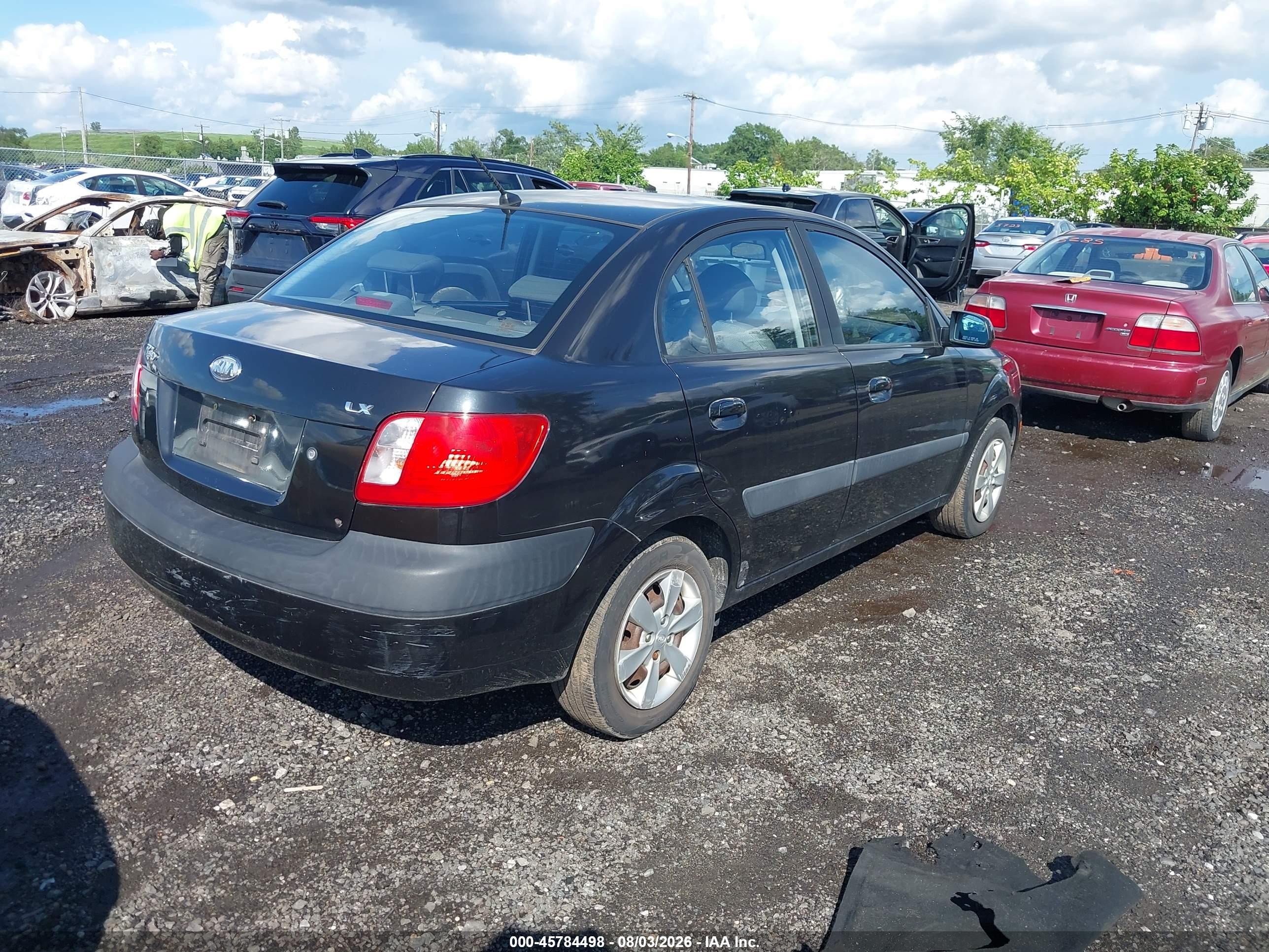 2008 Kia Rio Lx/sx Black vin: KNADE123786384154