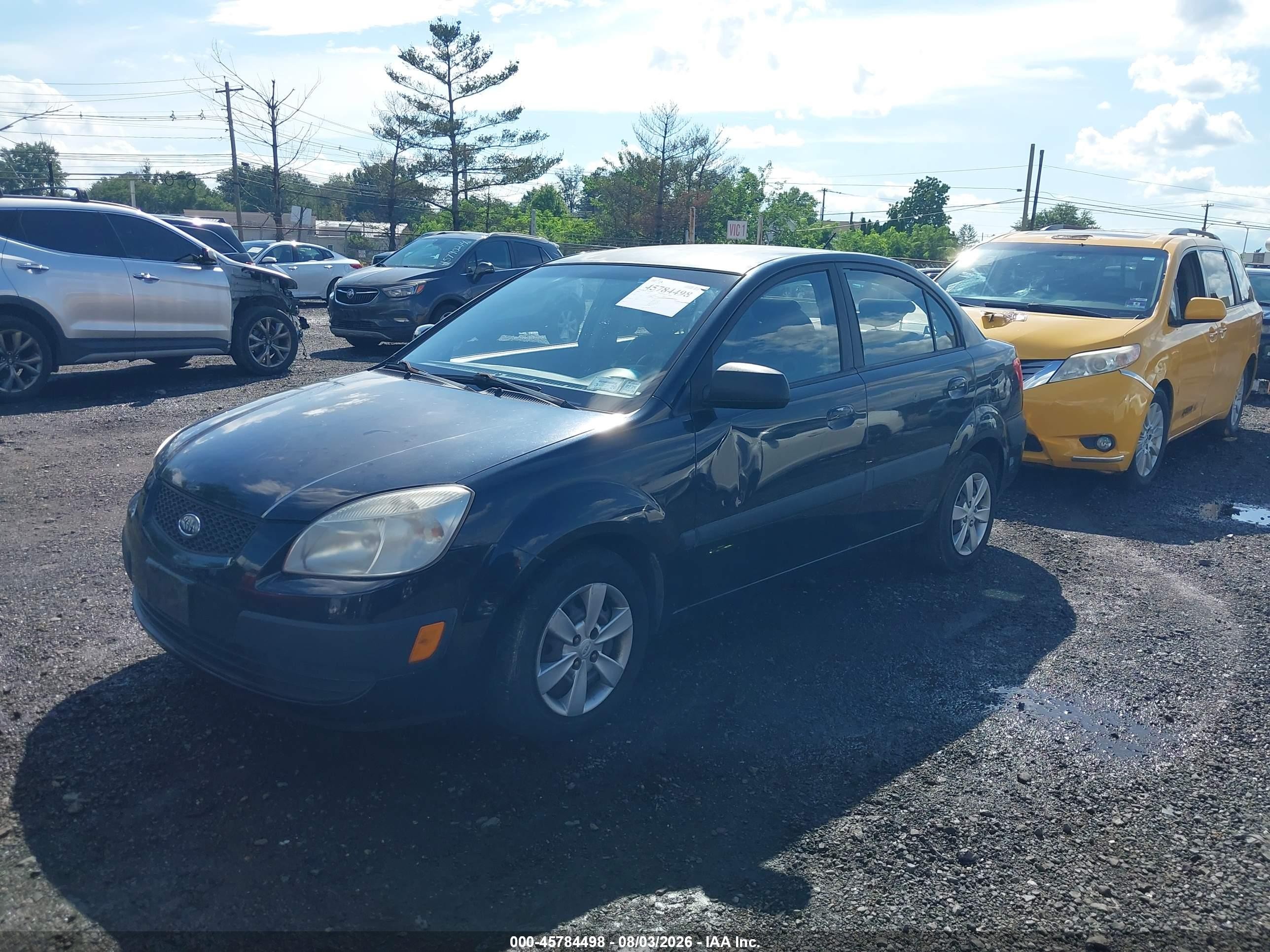 2008 Kia Rio Lx/sx Black vin: KNADE123786384154