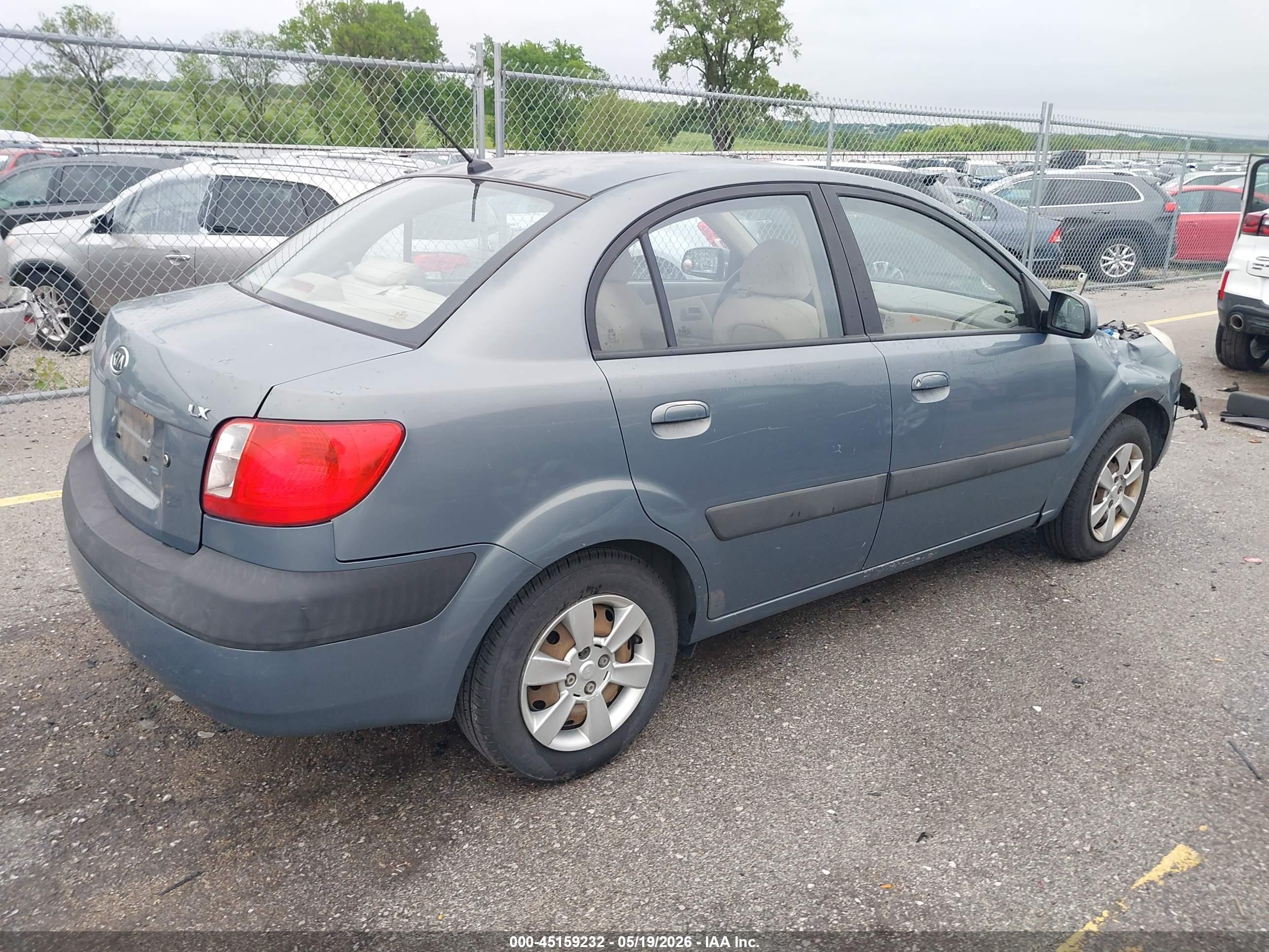 2007 Kia Rio Lx Light Blue vin: KNADE123876267830