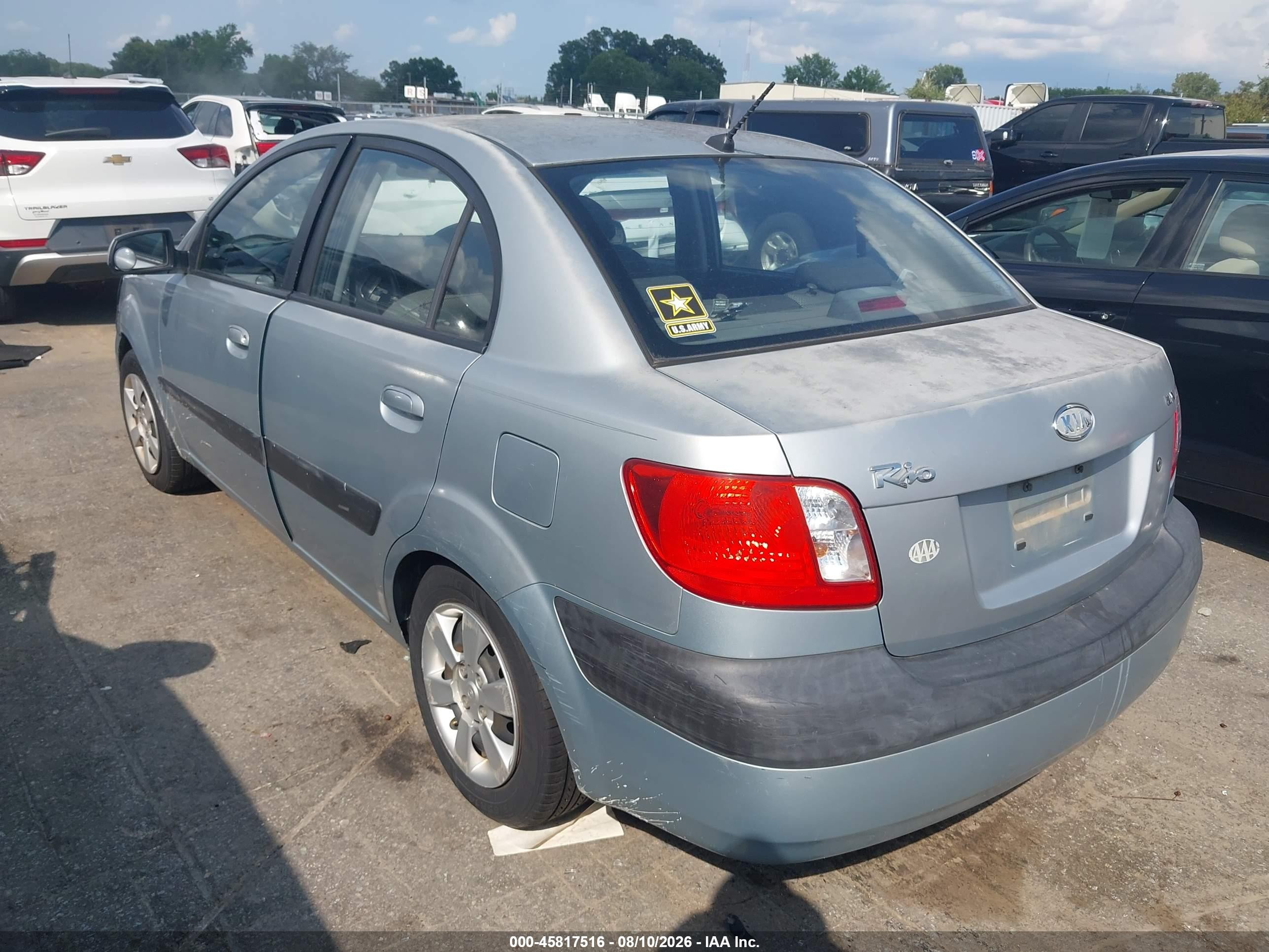 2007 Kia Rio Lx Silver vin: KNADE123876274597