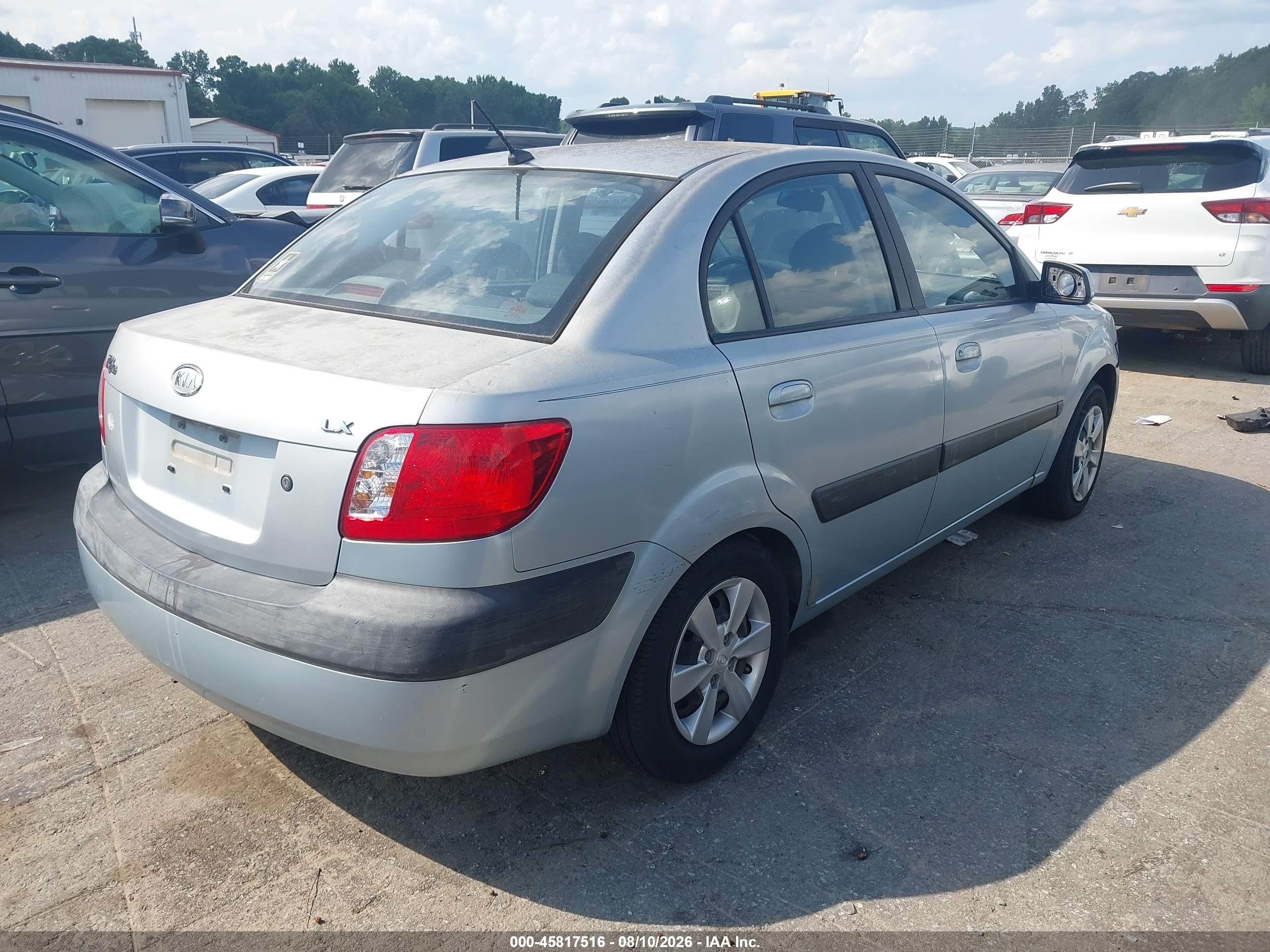 2007 Kia Rio Lx Silver vin: KNADE123876274597