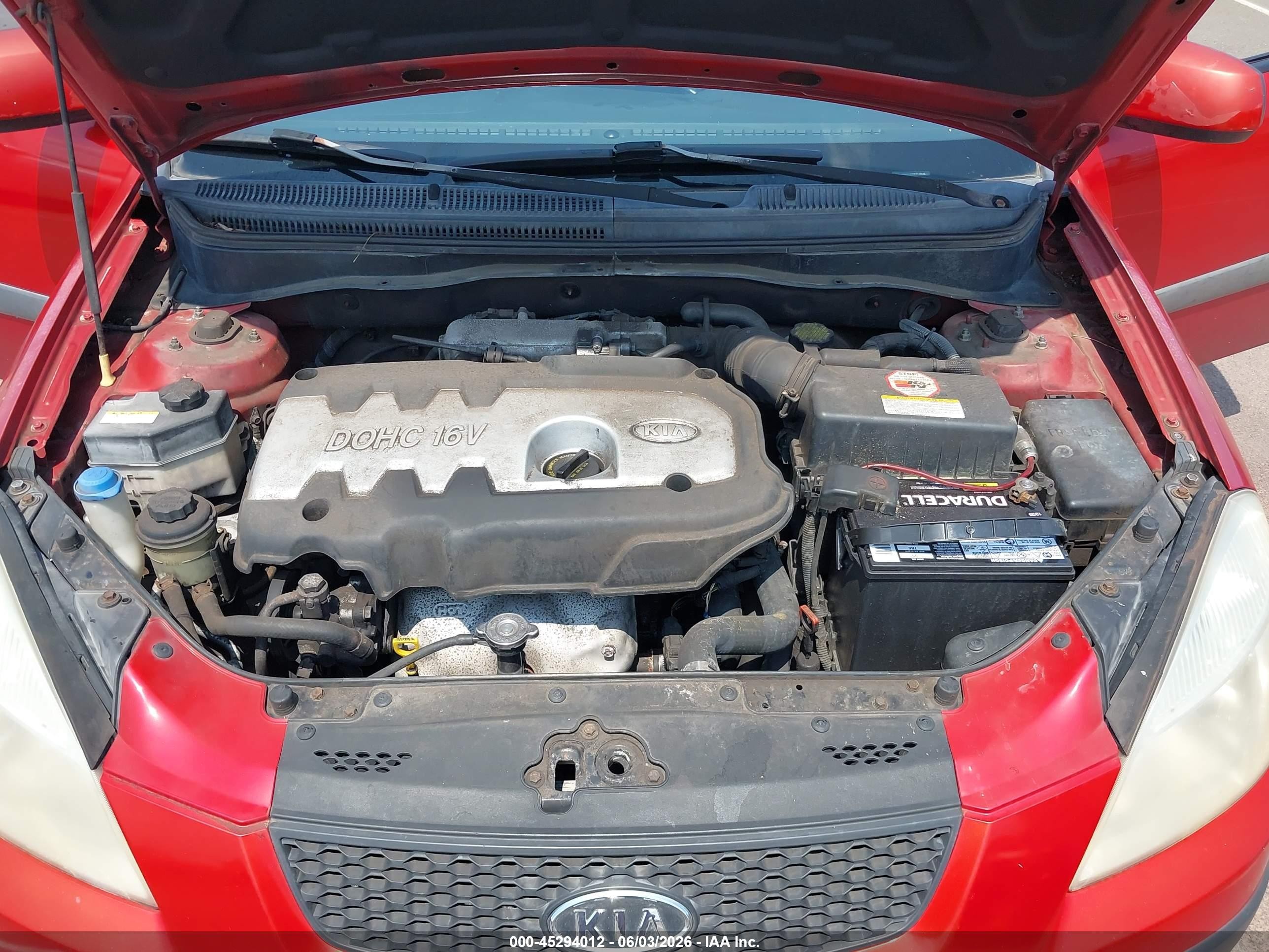 2006 Kia Rio Lx Red vin: KNADE123966170196