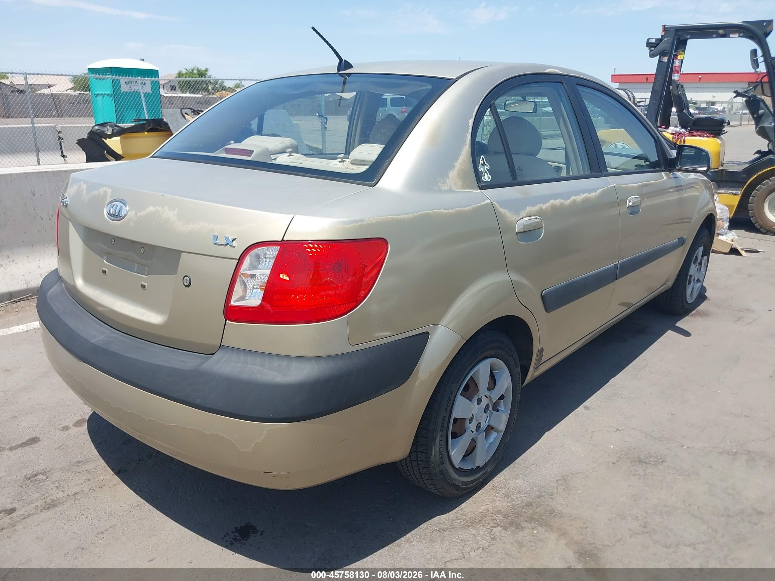 2006 Kia Rio Lx Золотой vin: KNADE123X66070494