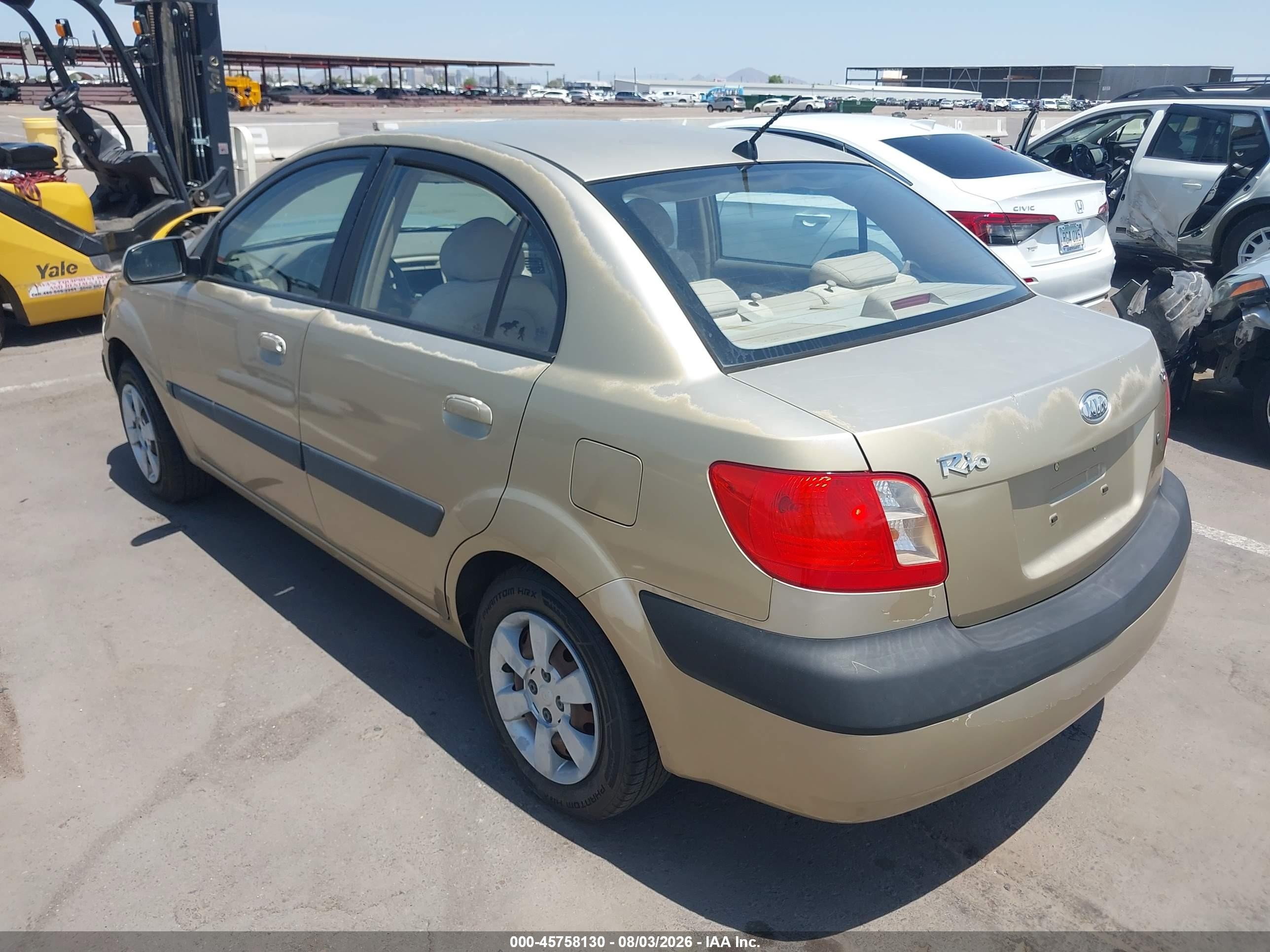 2006 Kia Rio Lx Золотой vin: KNADE123X66070494