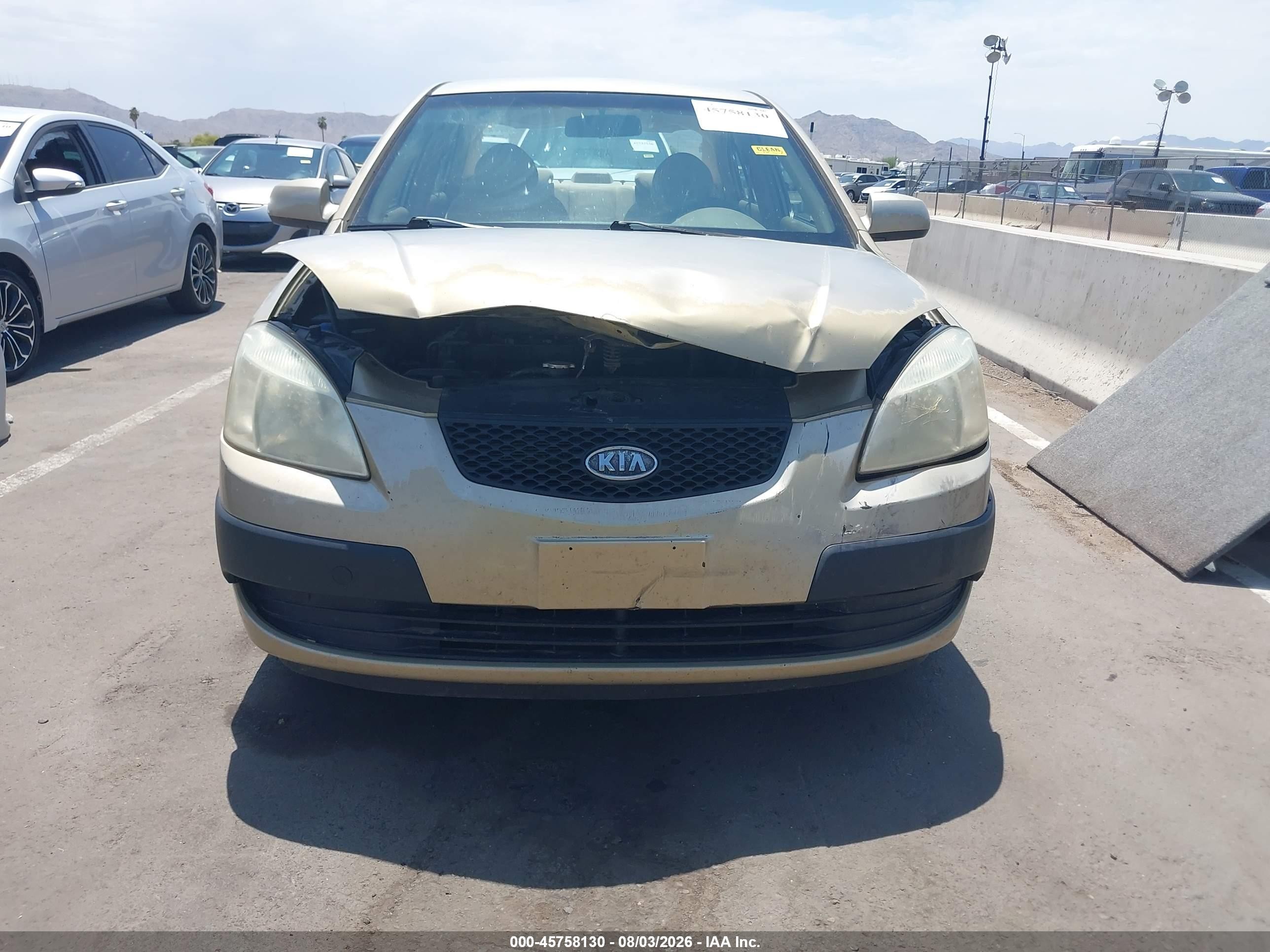 2006 Kia Rio Lx Золотой vin: KNADE123X66070494