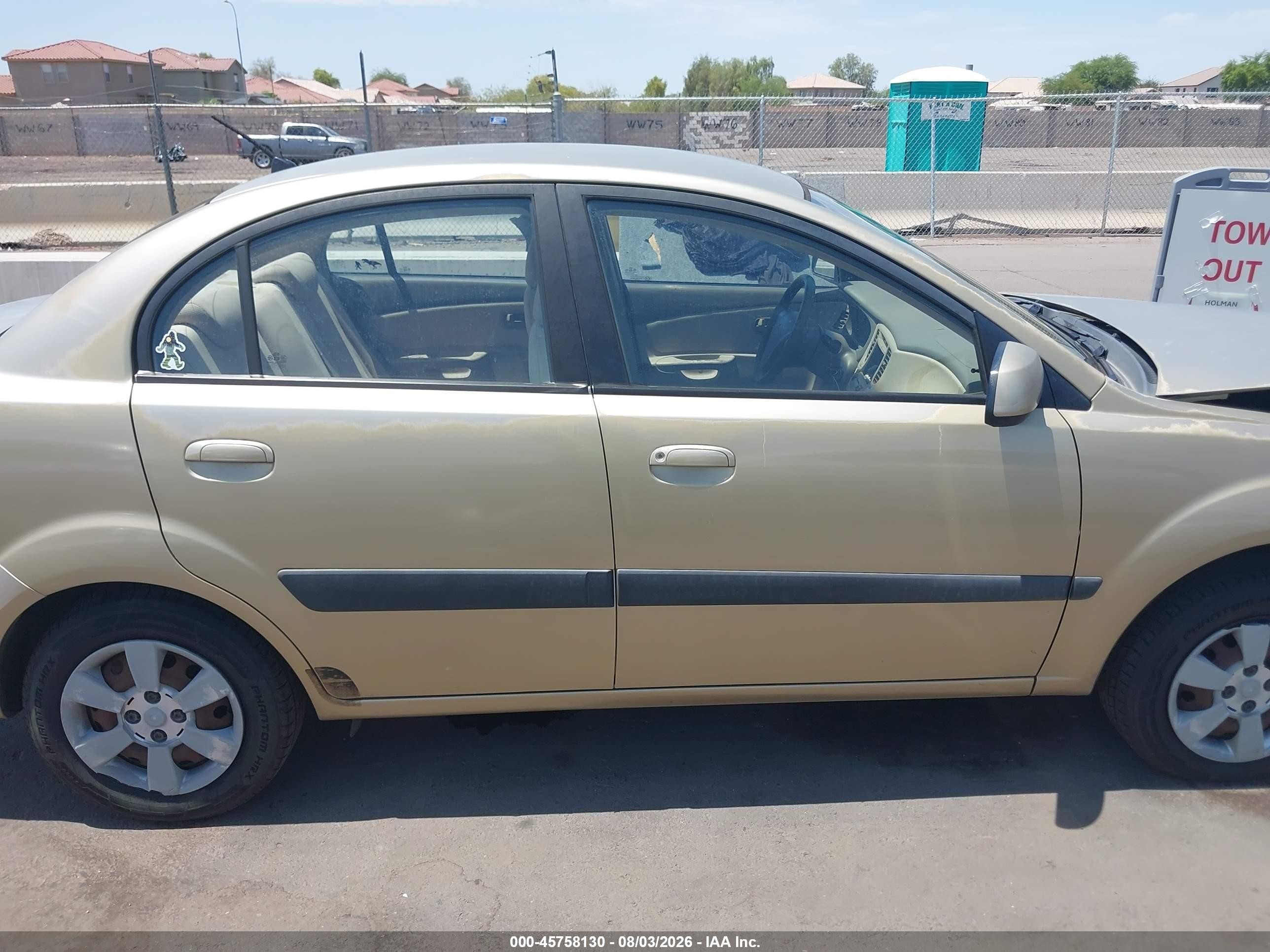 2006 Kia Rio Lx Золотой vin: KNADE123X66070494