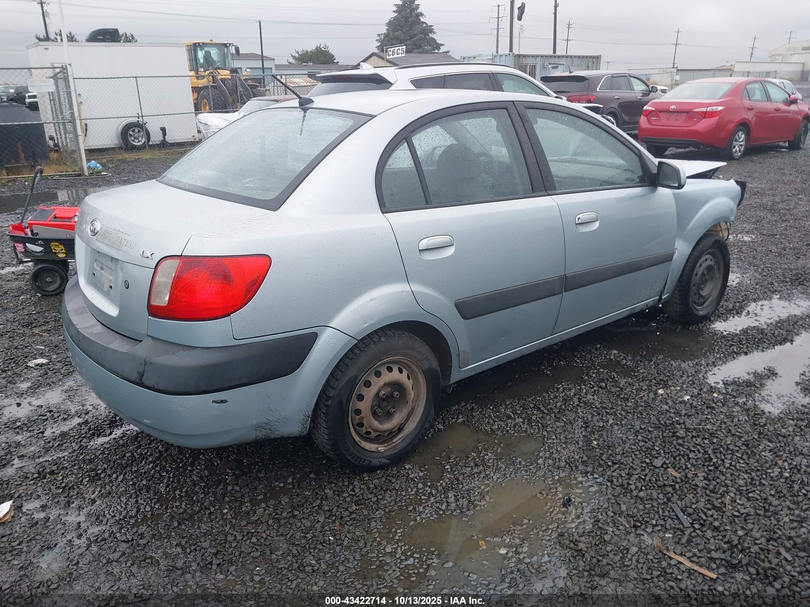 2007 Kia Rio Lx Light Blue vin: KNADE123X76268946
