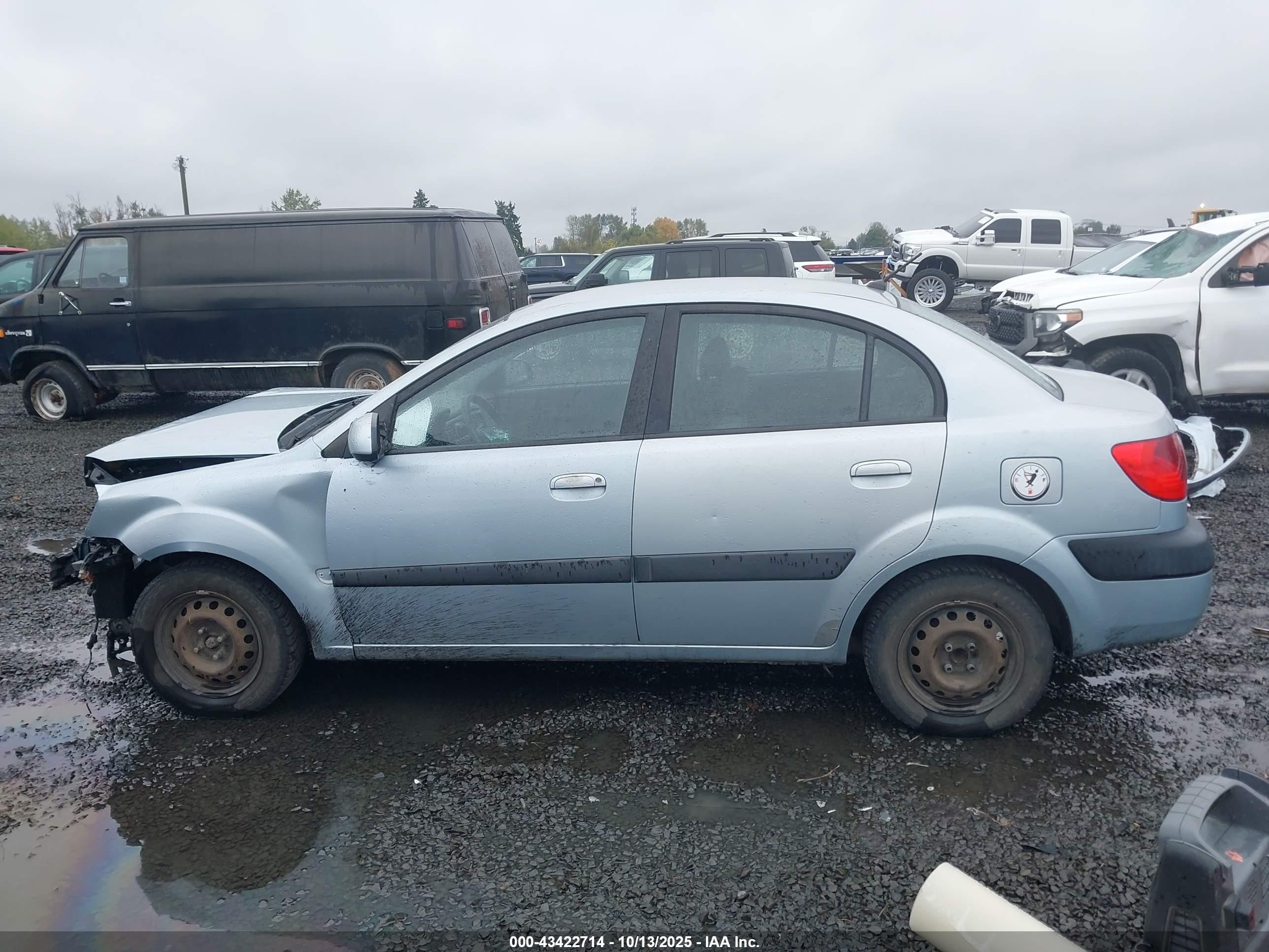 2007 Kia Rio Lx Light Blue vin: KNADE123X76268946