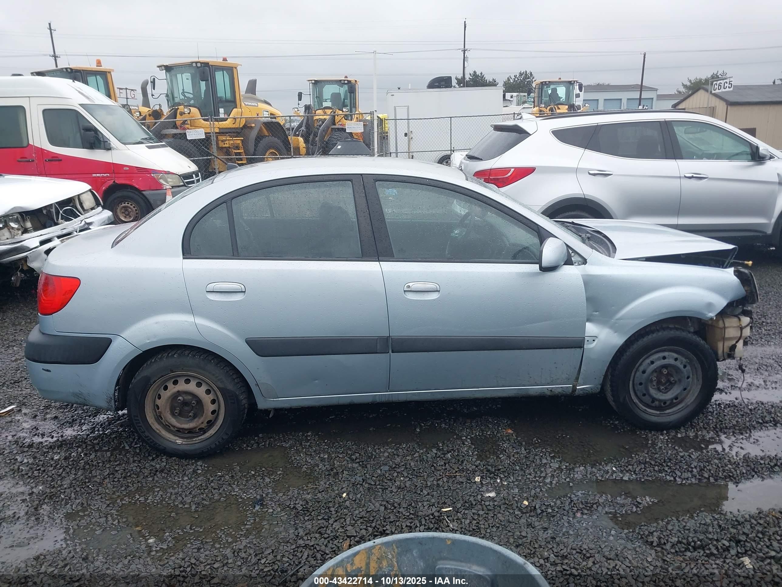 2007 Kia Rio Lx Light Blue vin: KNADE123X76268946