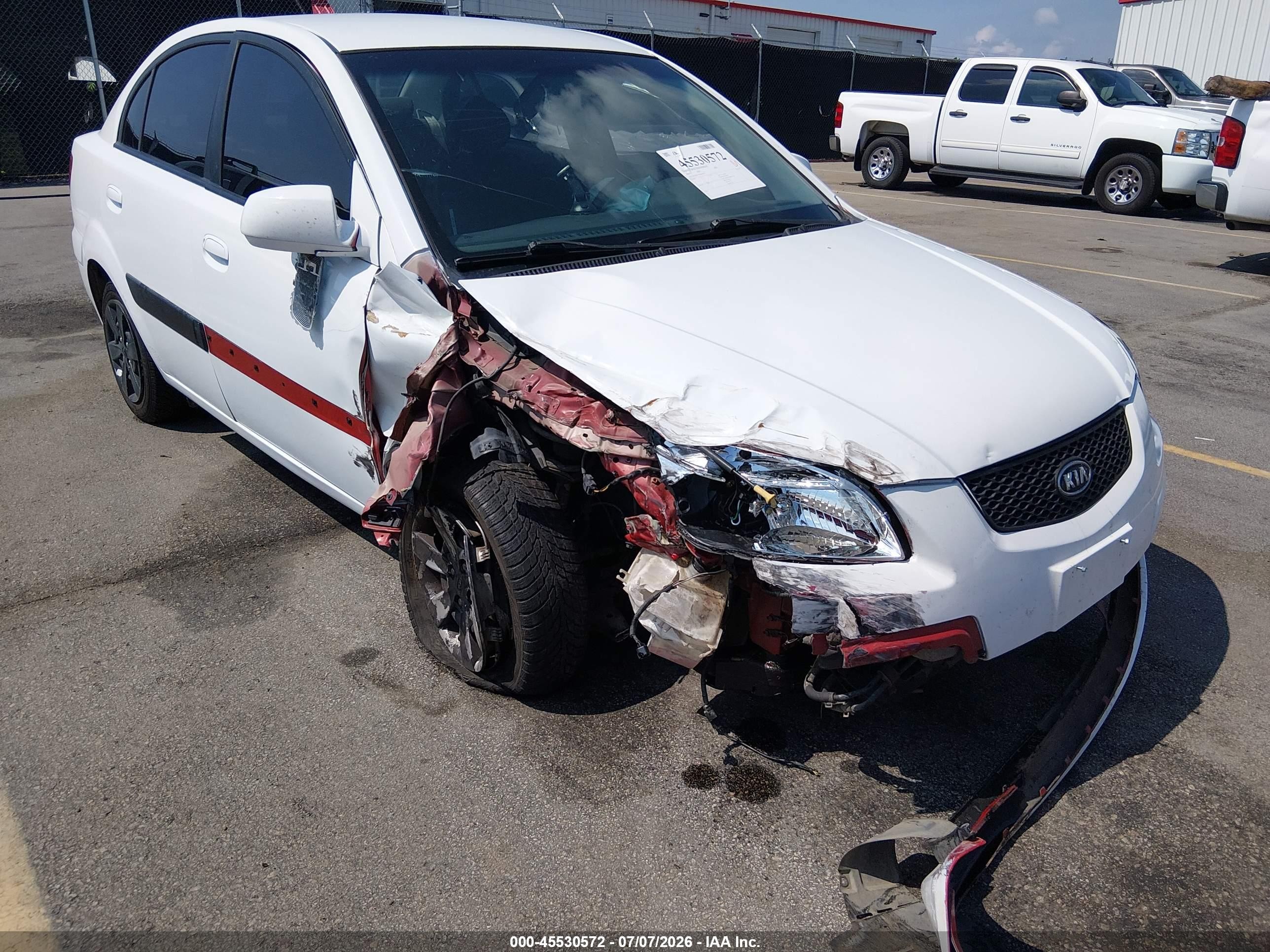 2008 Kia Rio Lx White vin: KNADE123X86299521