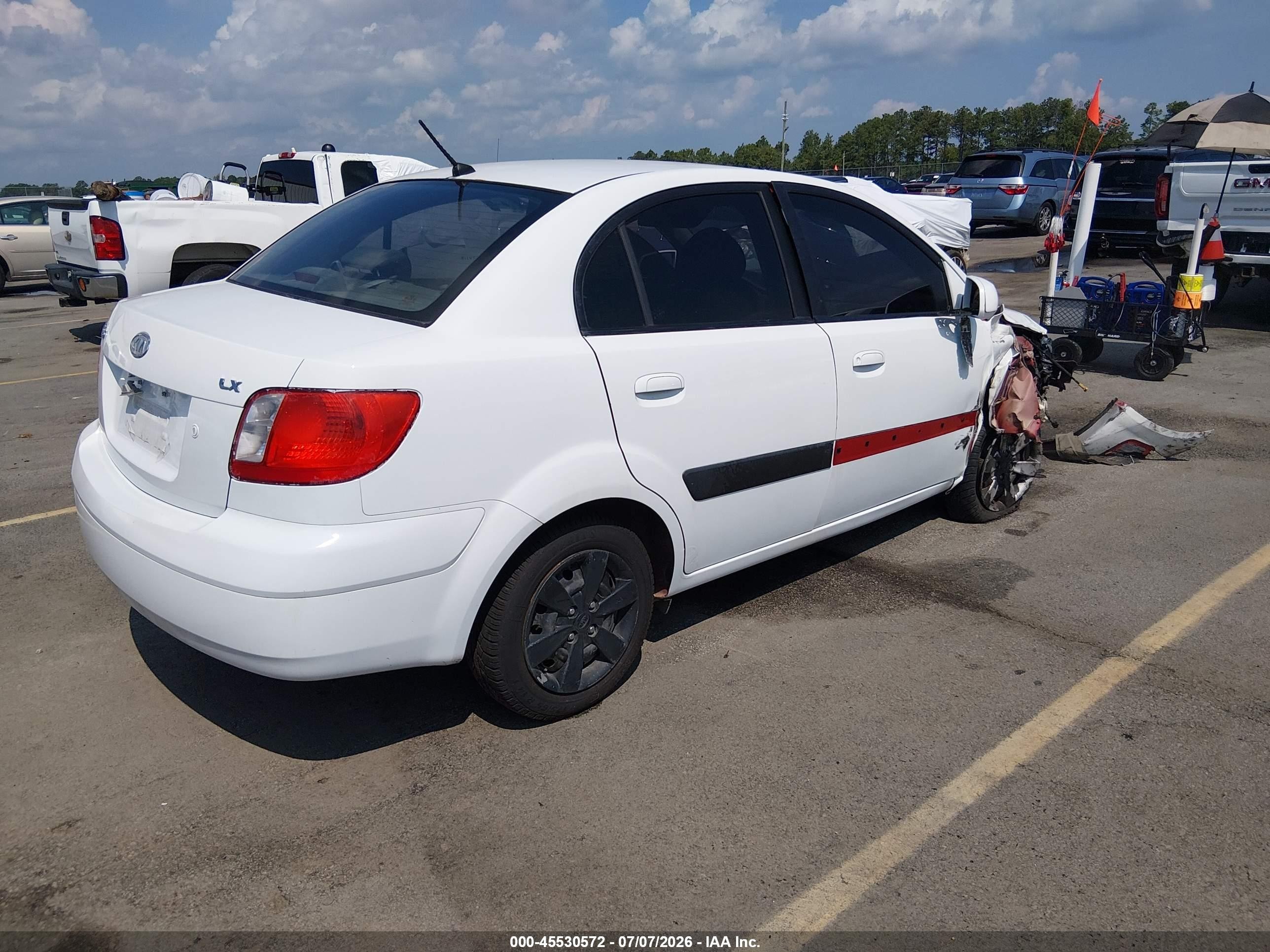 2008 Kia Rio Lx White vin: KNADE123X86299521