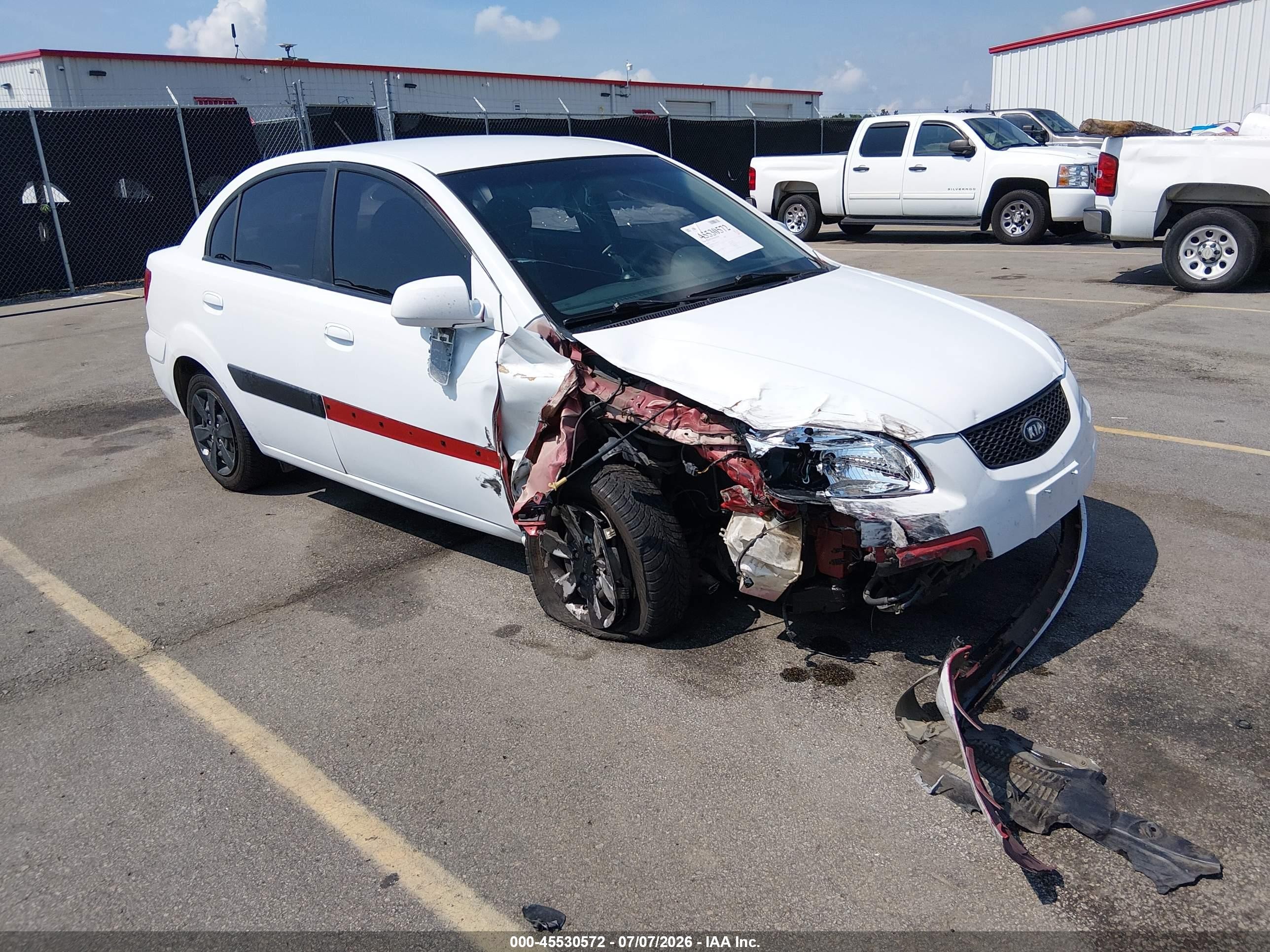 2008 Kia Rio Lx White vin: KNADE123X86299521