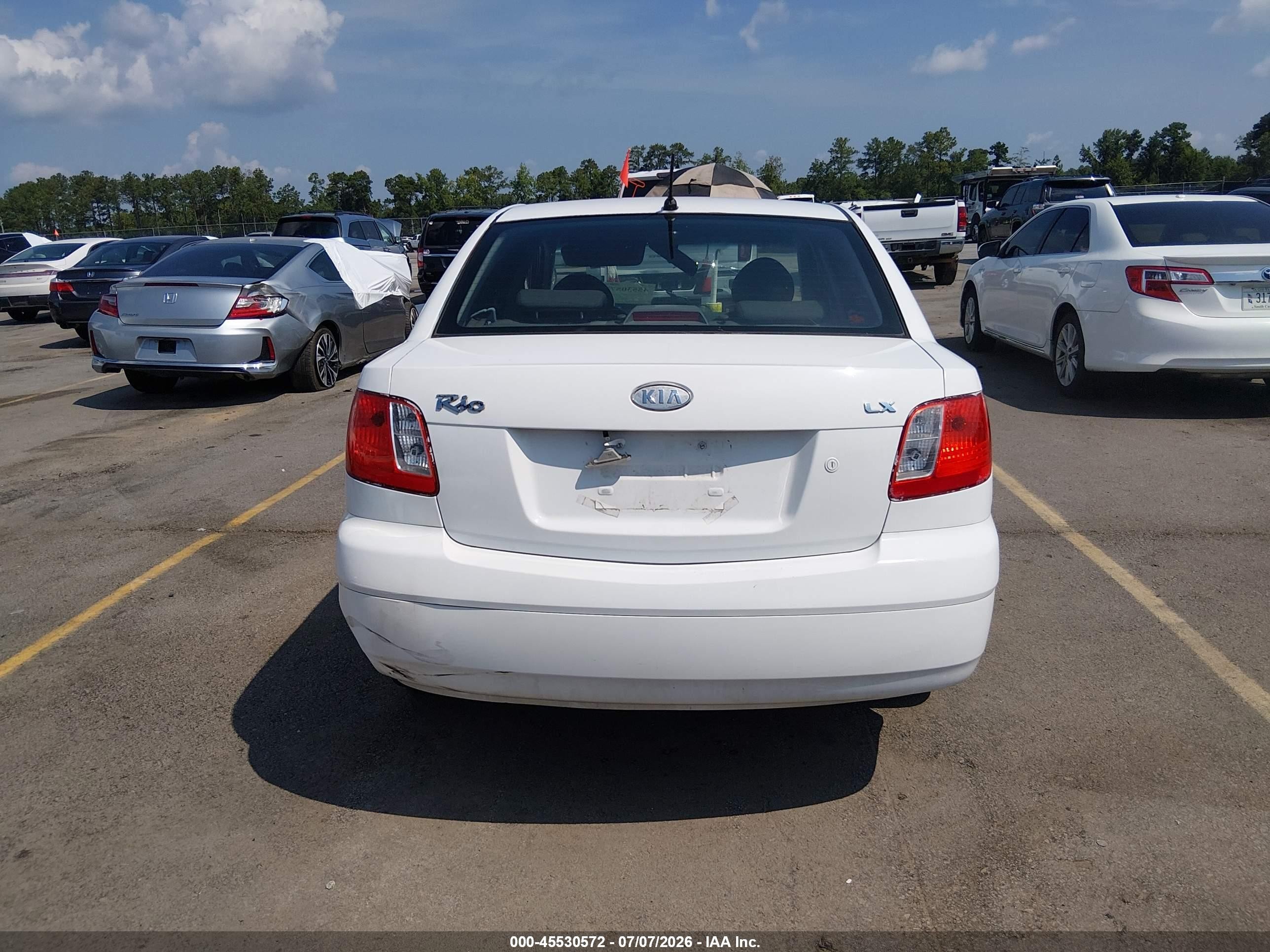 2008 Kia Rio Lx White vin: KNADE123X86299521