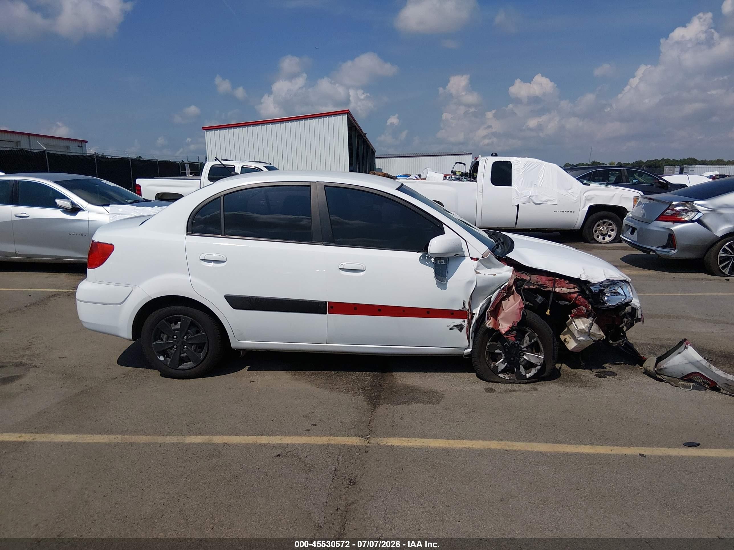 2008 Kia Rio Lx White vin: KNADE123X86299521