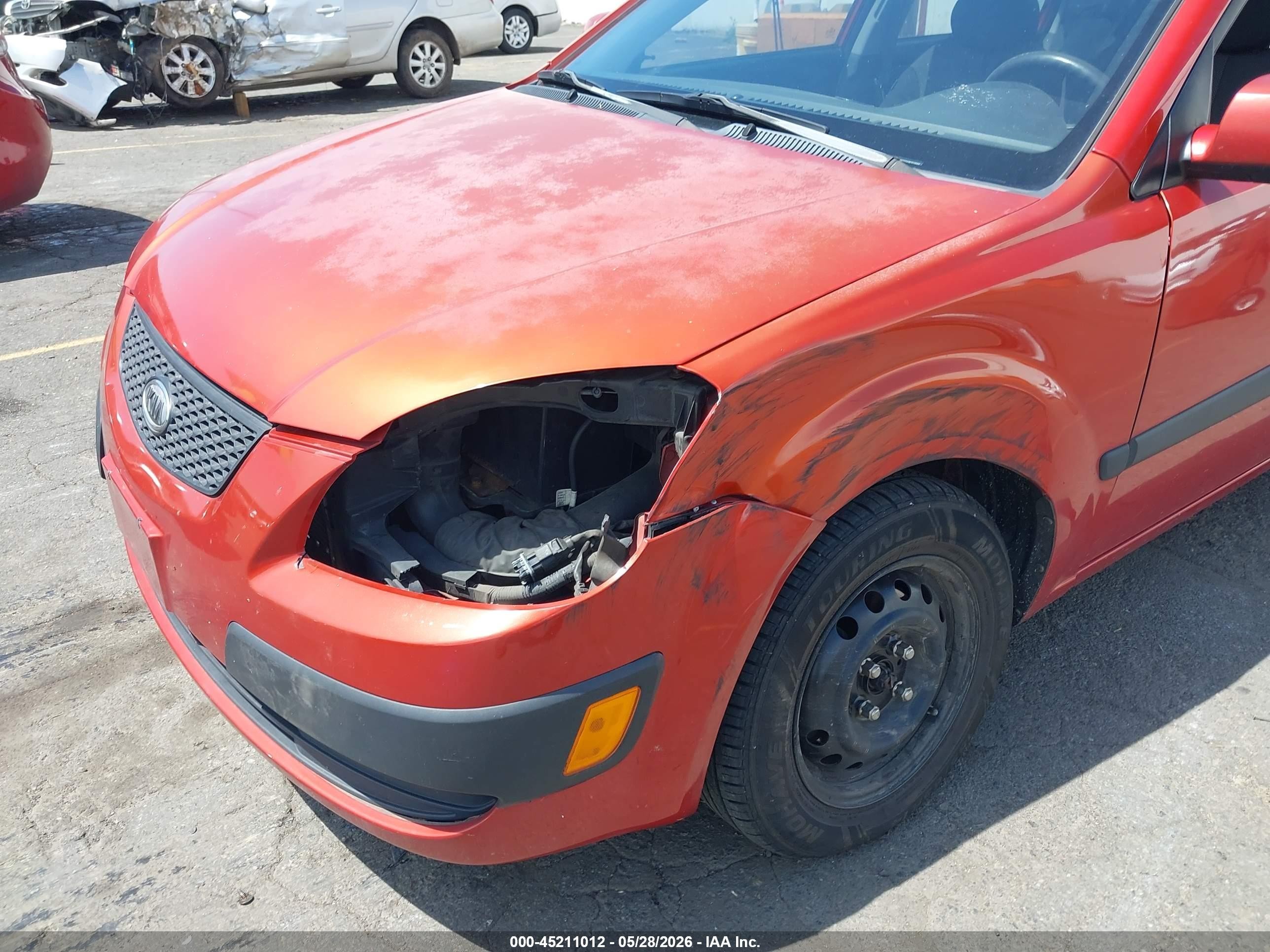2008 Kia Rio Lx Оранжевый vin: KNADE123X86303888