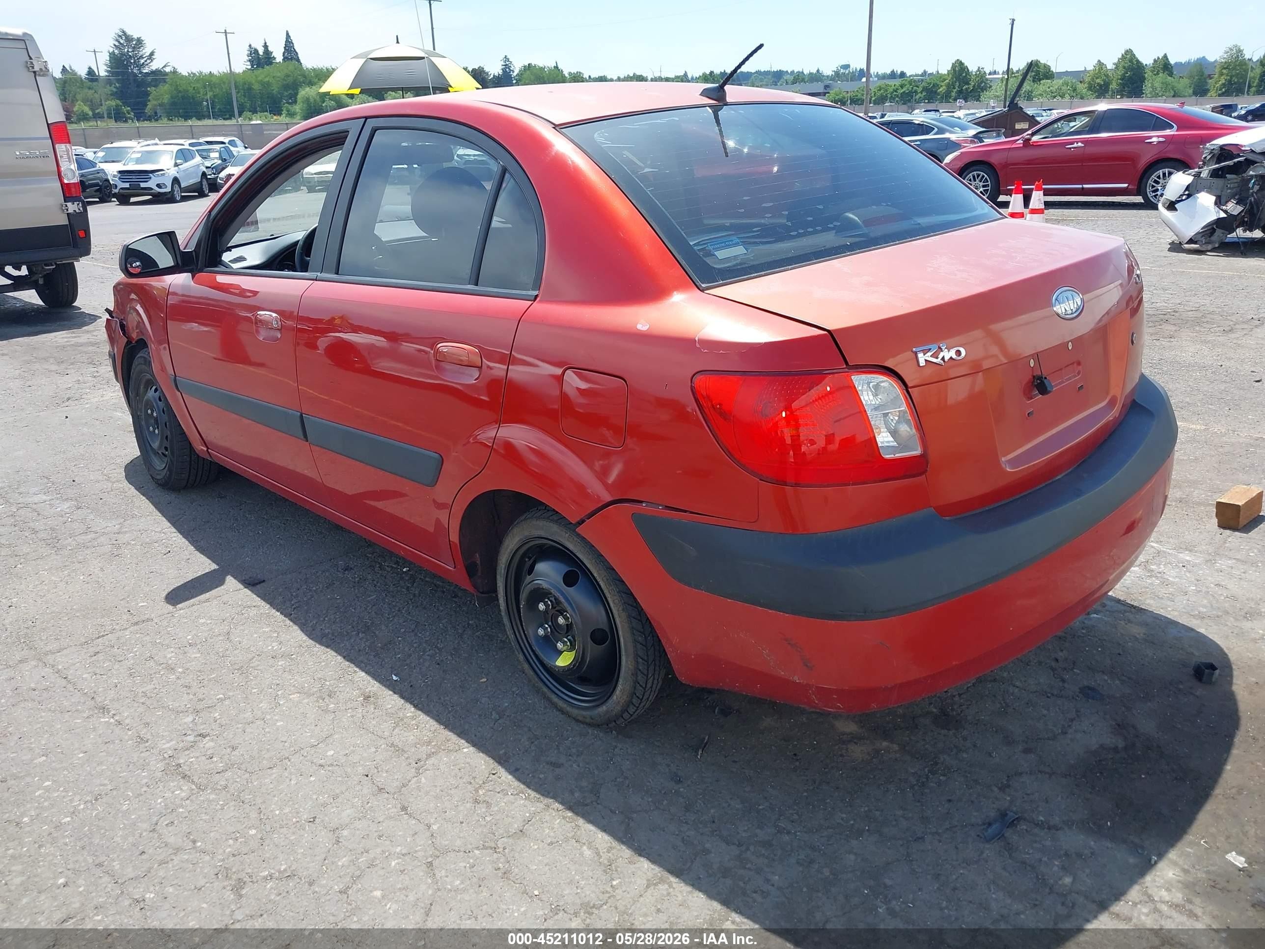 2008 Kia Rio Lx Оранжевый vin: KNADE123X86303888