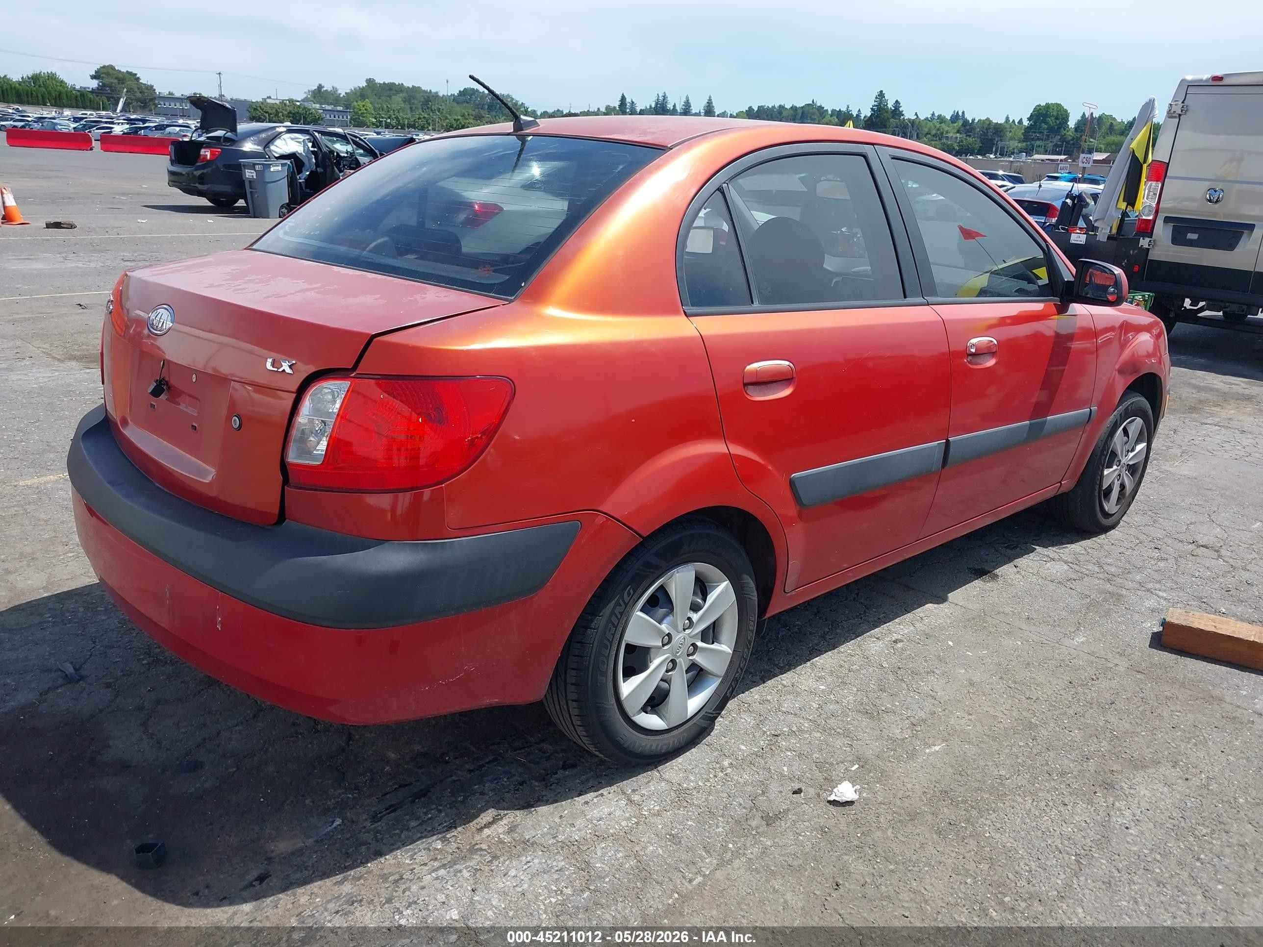 2008 Kia Rio Lx Оранжевый vin: KNADE123X86303888