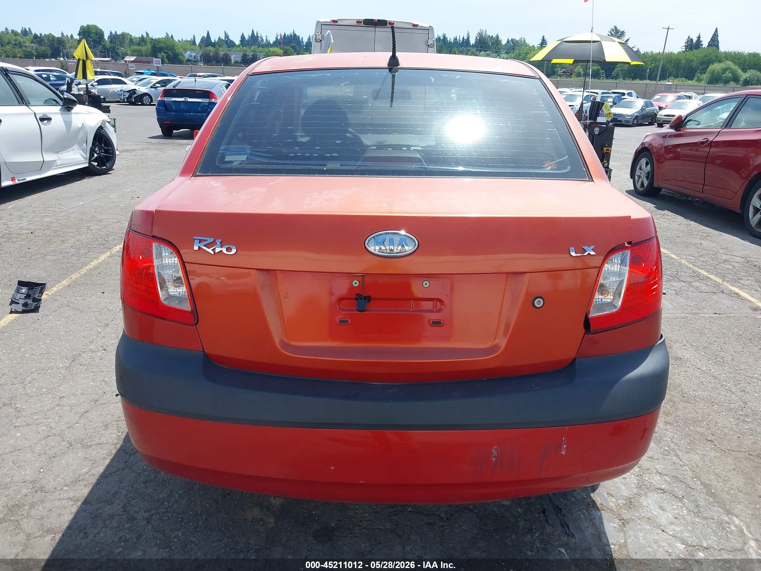 2008 Kia Rio Lx Оранжевый vin: KNADE123X86303888