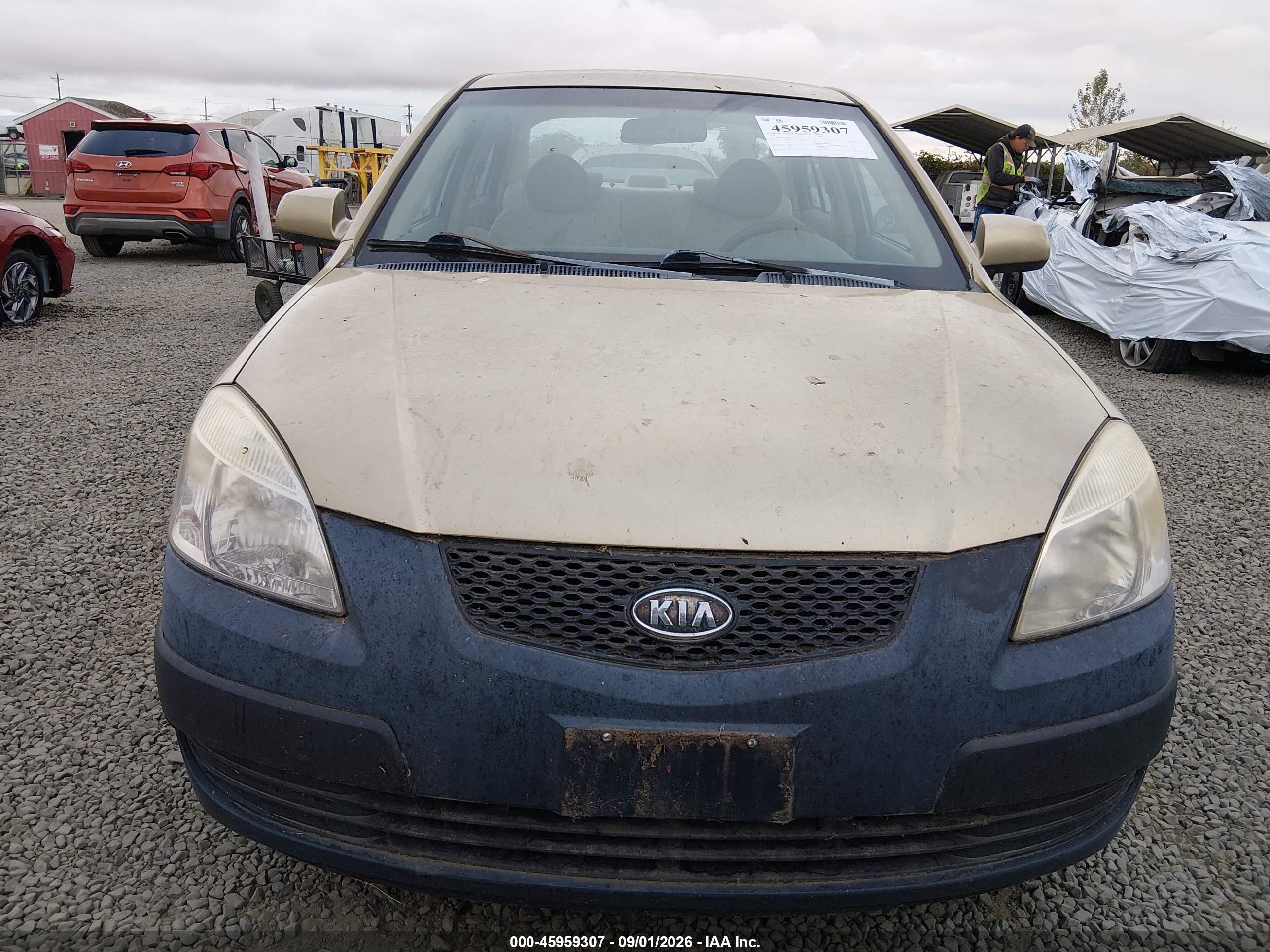 2008 Kia Rio Lx Золотой vin: KNADE123X86356476